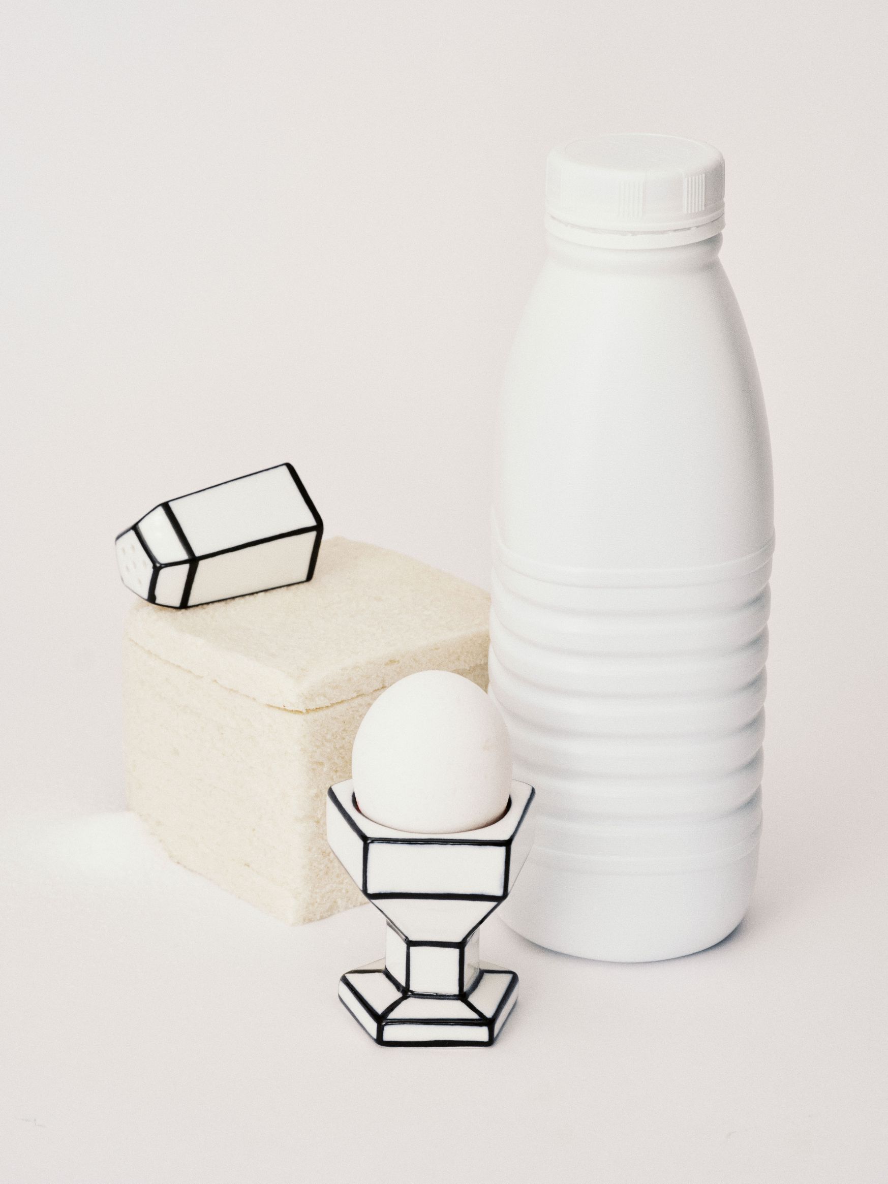 Serax Witte/Zwarte Eiercups Carte Blanche   