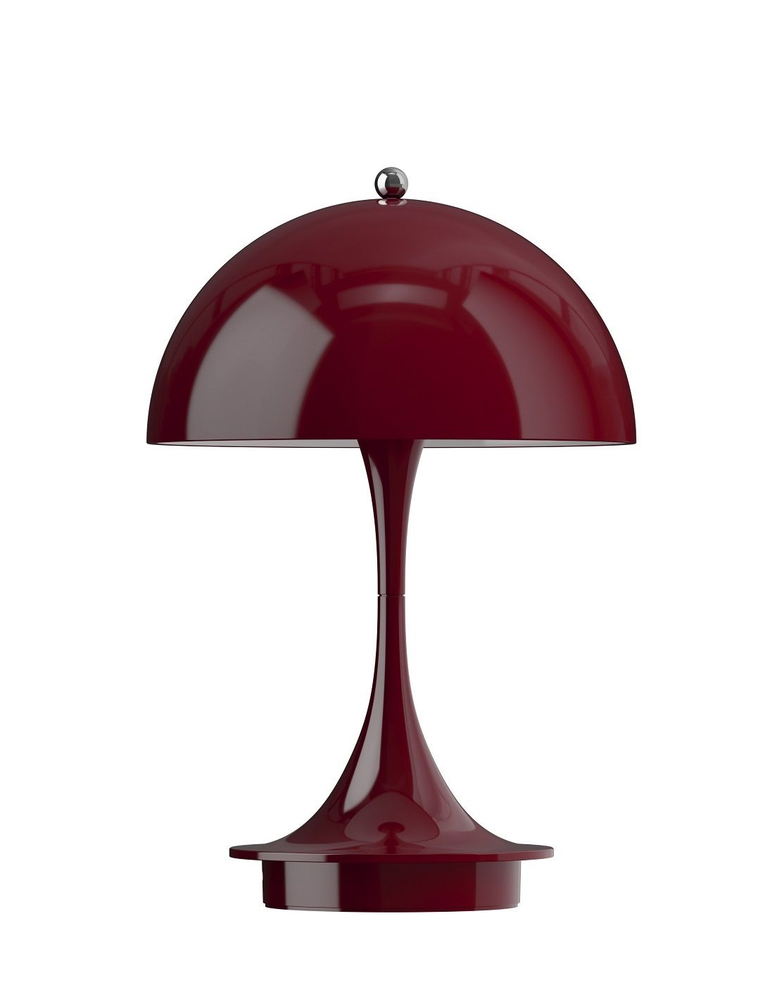 Rote Panthella Portable LED-Tischleuchte von Louis Poulsen für Innen und Außen.