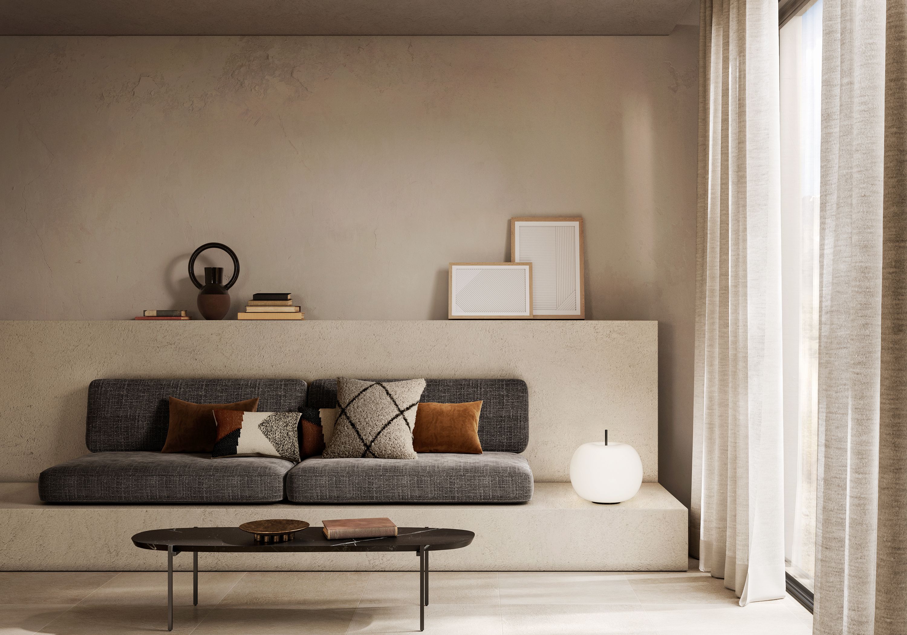 Kushi Tischleuchte: Moderne Tischlampe in Apfelform, ideal als Nachttischlampe oder Wohnzimmerleuchte.