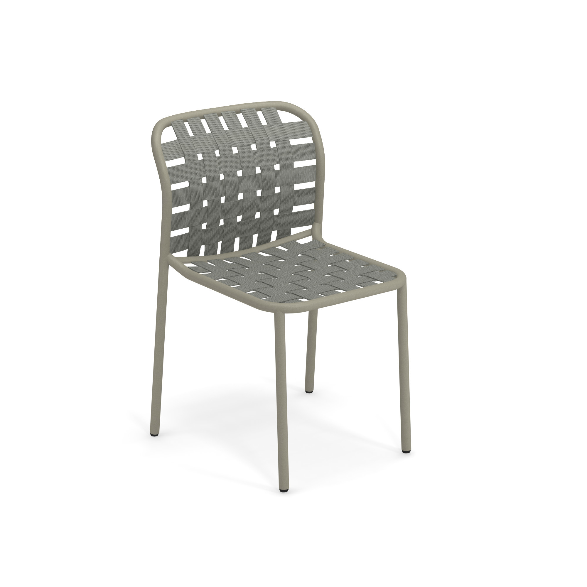 Graugrüner Yard Stuhl von Emu mit geflochtener Sitzfläche und Rückenlehne, ideal für Garten und Terrasse.