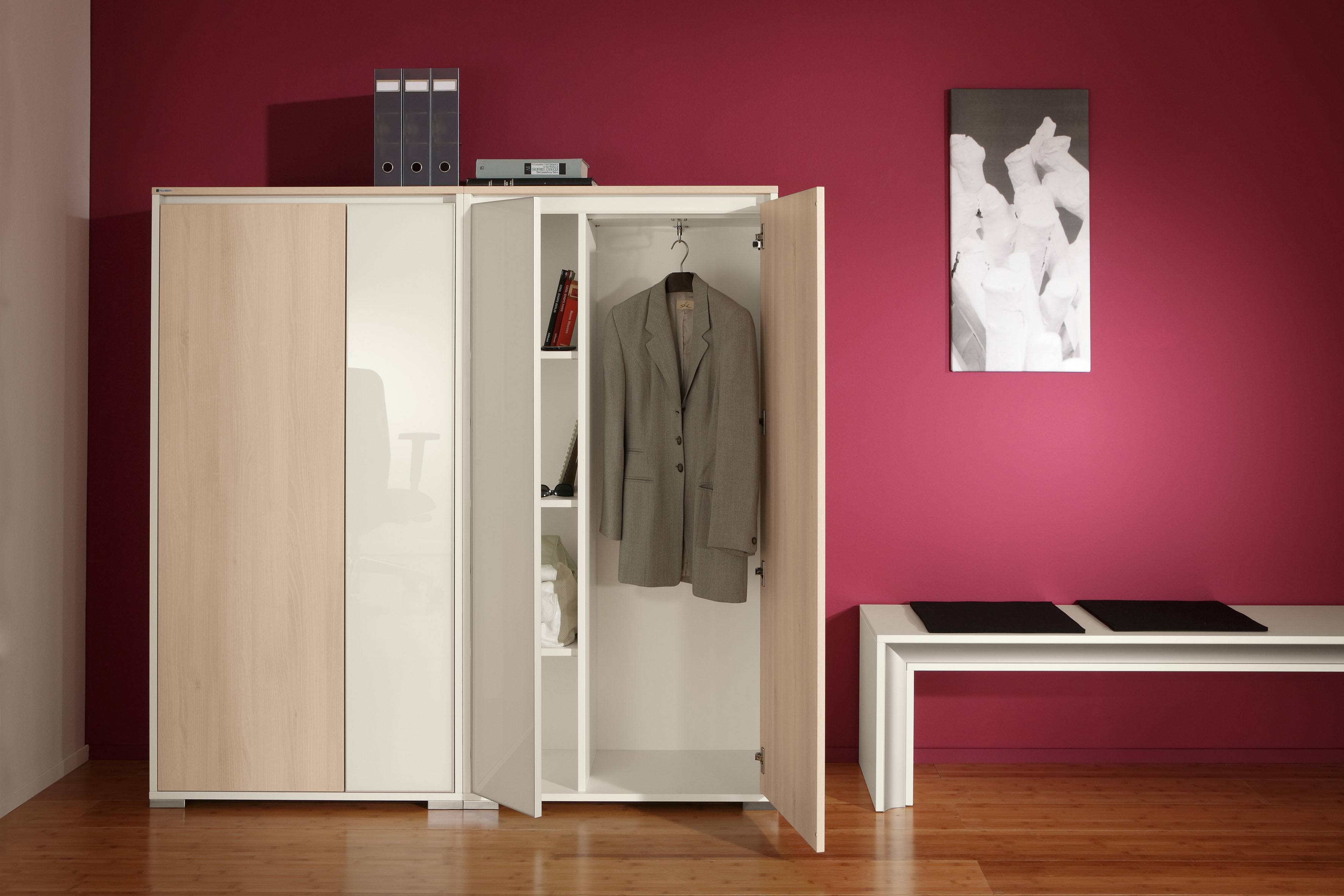 Palmberg Select Aktenschrank mit offenem Fach und Kleiderstange für Büro und Homeoffice.