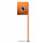 Staal, oranje gepoedercoat, incl. vloerstandaard/paal