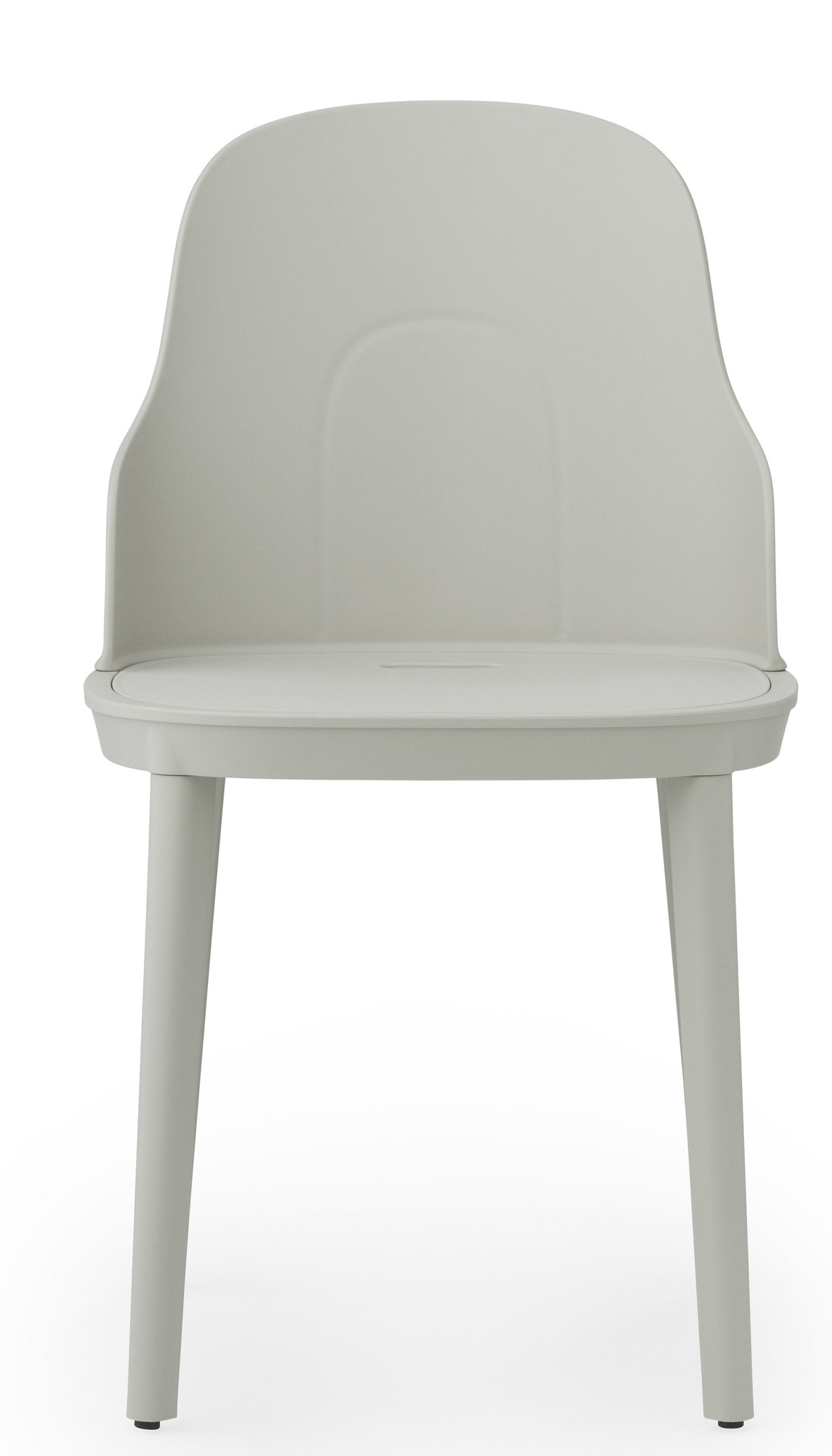 Allez Chair von Normann Copenhagen, grauer Kunststoffstuhl mit Armlehne, minimalistisches Design für Esszimmer und Büro.