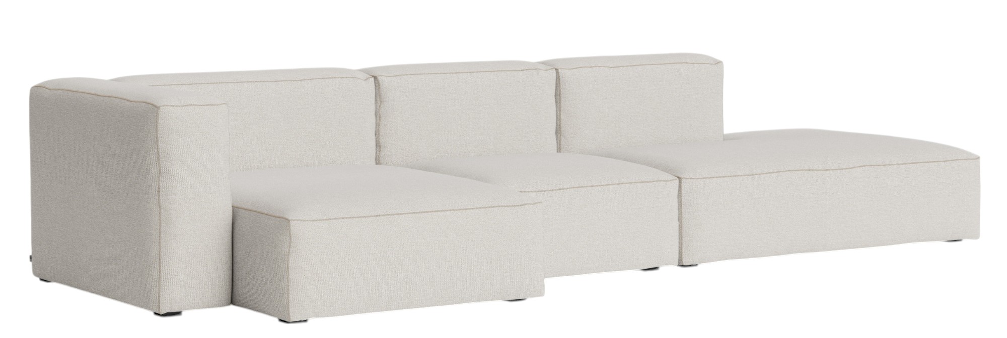 Helles Mags Soft Sofa 3-Sitzer mit Armlehne links von Hay, modernes Design für Wohnzimmer.