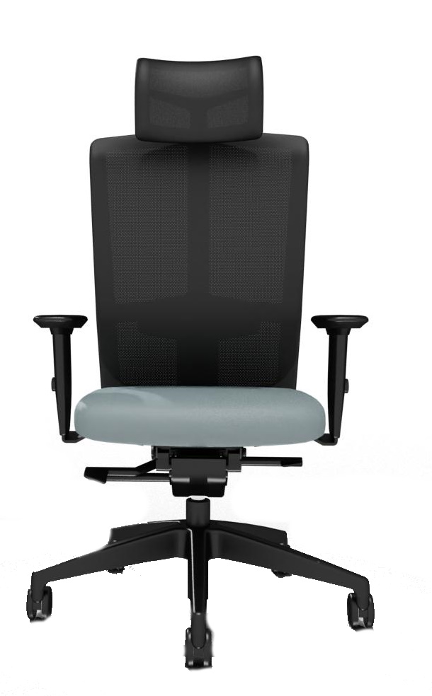Goal 322G Bürostuhl von Interstuhl: Ergonomischer Drehstuhl mit Netzrückenlehne und verstellbarer Kopfstütze.