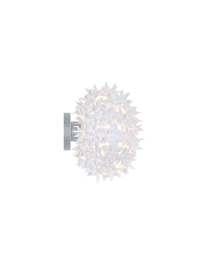 Weiße Bloom Wandleuchte von Kartell, blütenförmige Designlampe für Wand und Decke.