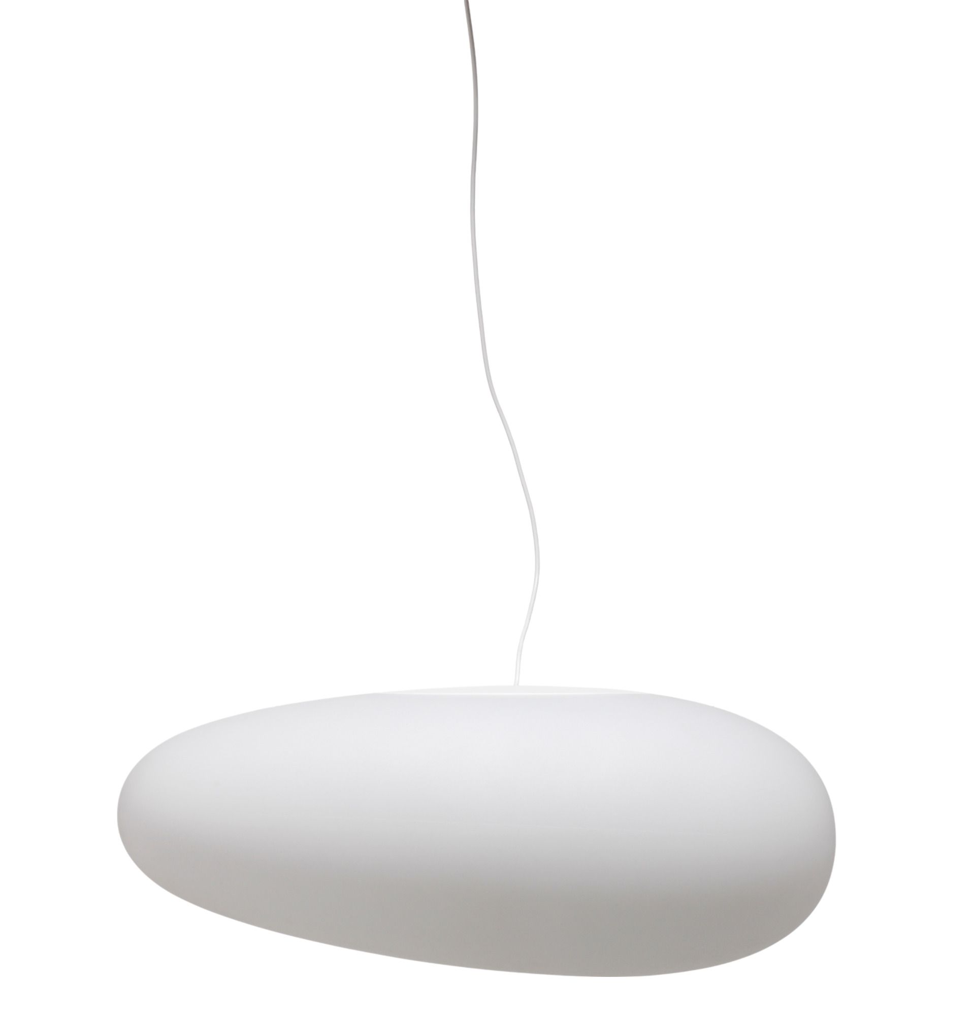 Weiße Avion Pendelleuchte von Fritz Hansen, moderne Hängelampe in organischer Form für Wohnzimmer und Esszimmer.