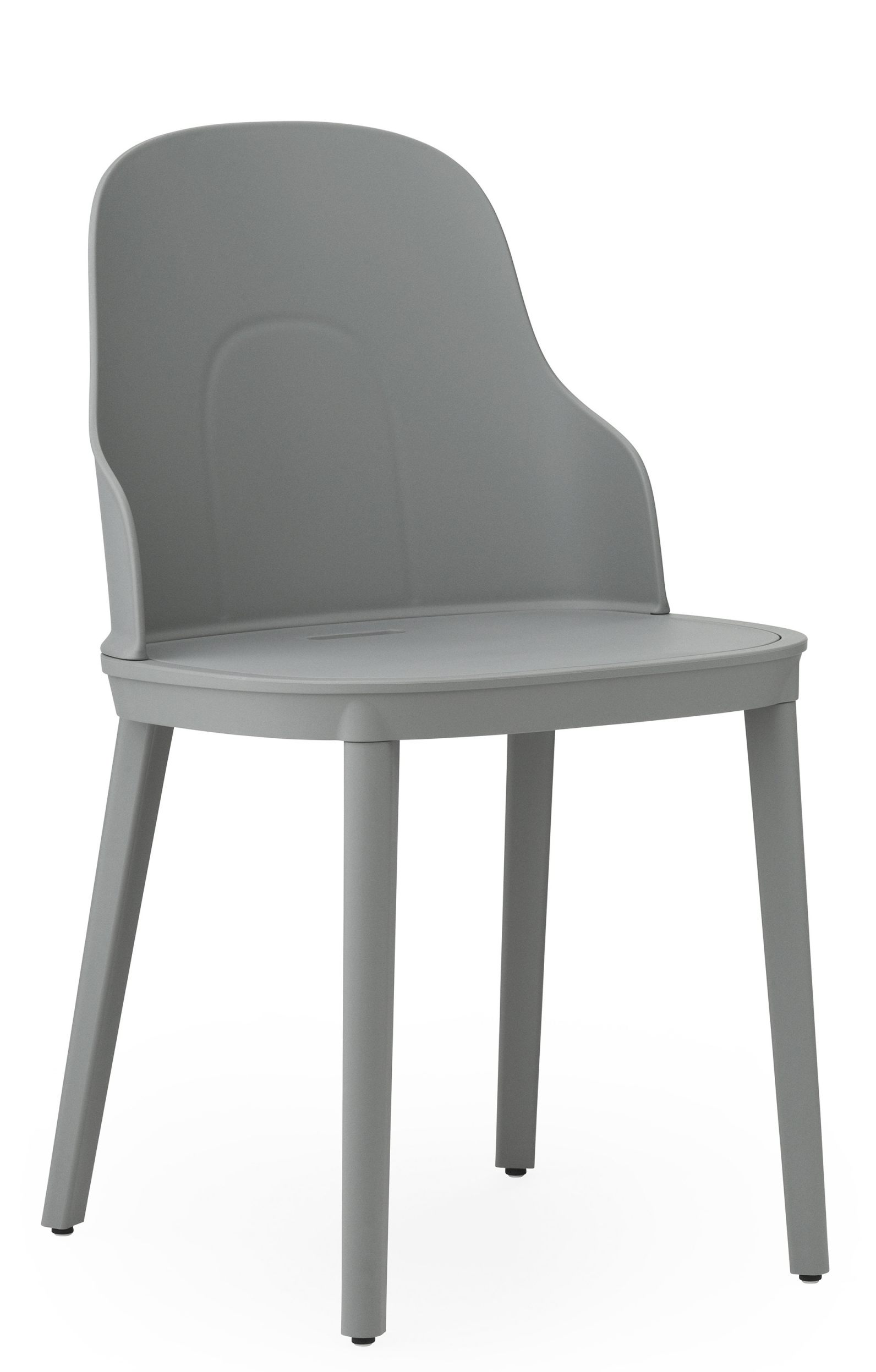 Grauer Allez Chair Stuhl von Normann Copenhagen, moderner Kunststoffstuhl für Esszimmer und Wohnbereich.