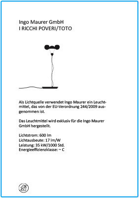 Produktinformationen zur I Ricchi Poveri Toto Tischleuchte von Ingo Maurer.