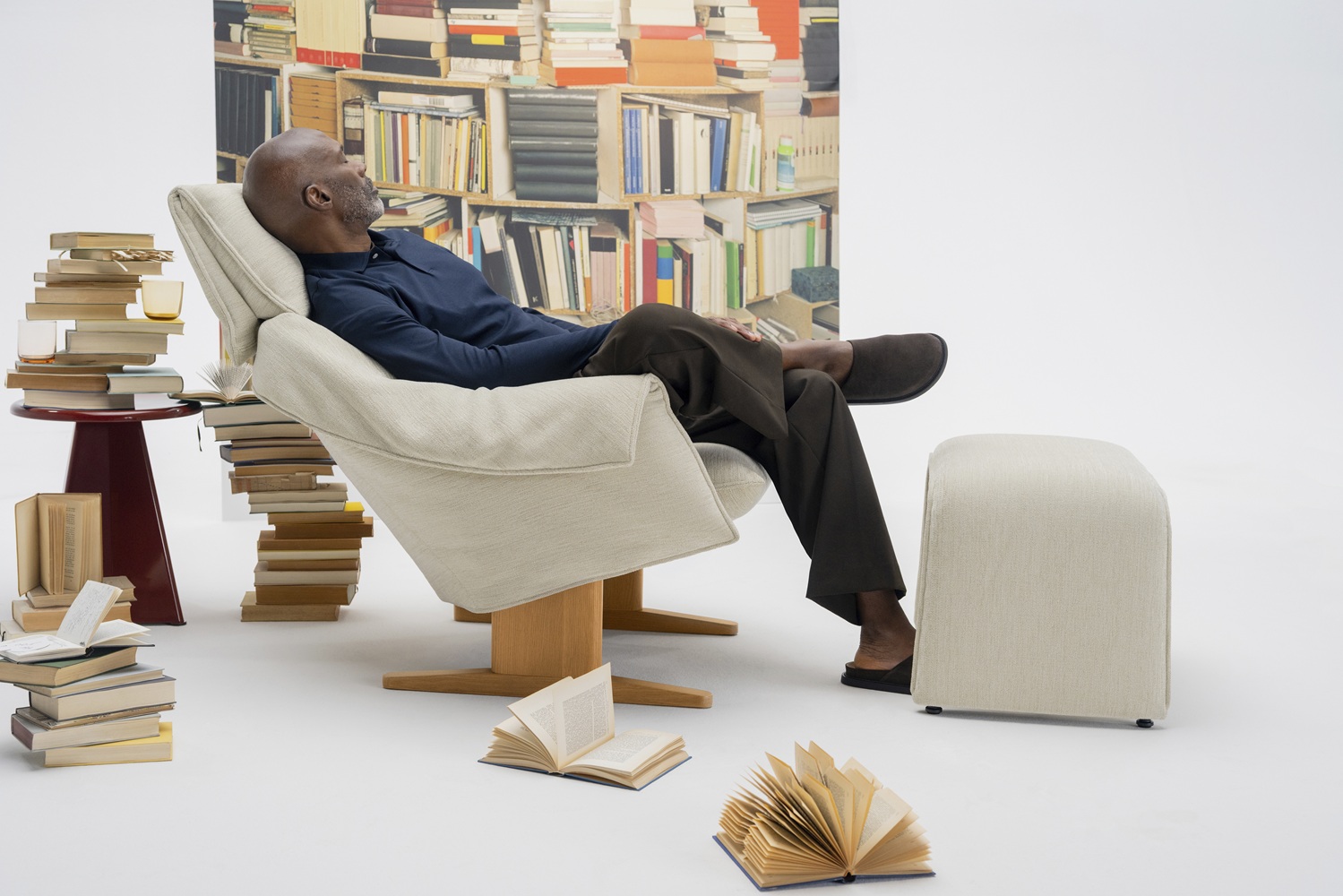 Bascule Fauteuil met hoge rugleuning en bank Vitra