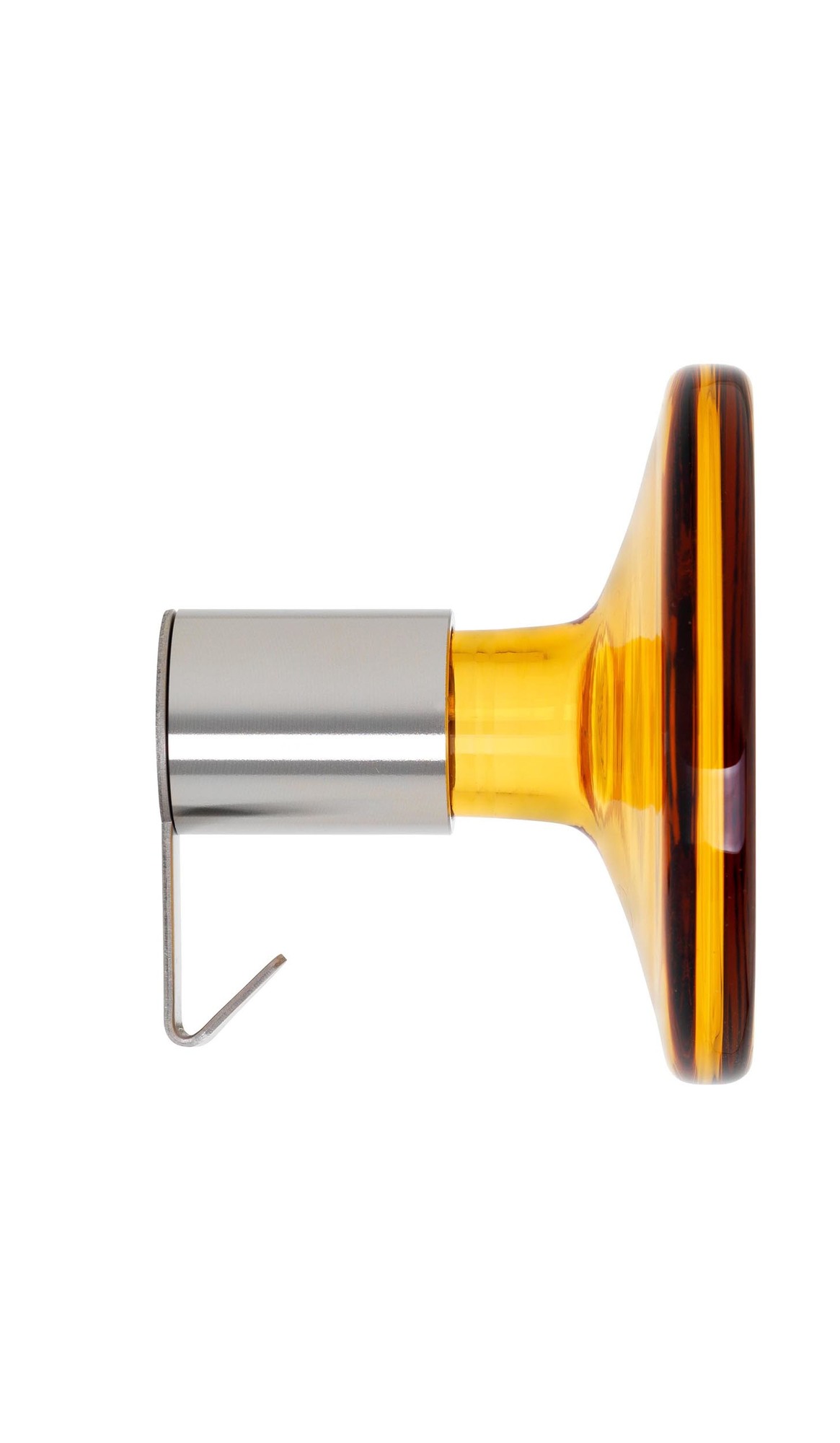 Schönbuch Bulb Garderobenhaken in Bernstein: Moderner Wandhaken aus Glas und Metall für Flur und Garderobe.