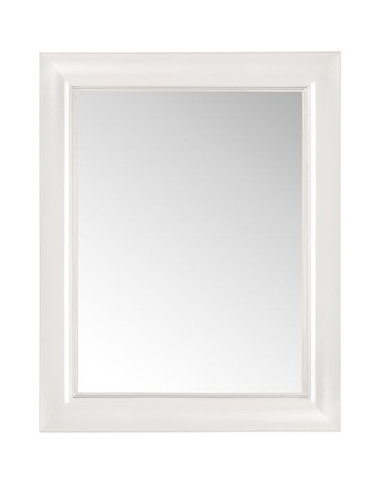 Weißer Francois Ghost Spiegel von Kartell, großer rechteckiger Wandspiegel für modernes Wohnambiente.