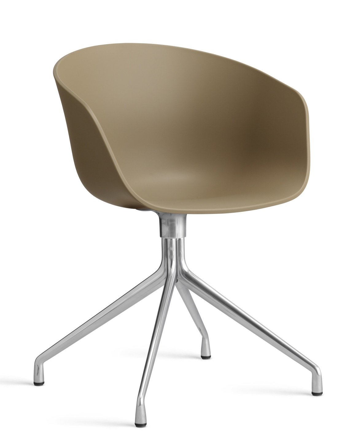 About A Chair AAC20 von Hay, Bürostuhl mit Drehgestell und Sitzschale in Khaki.