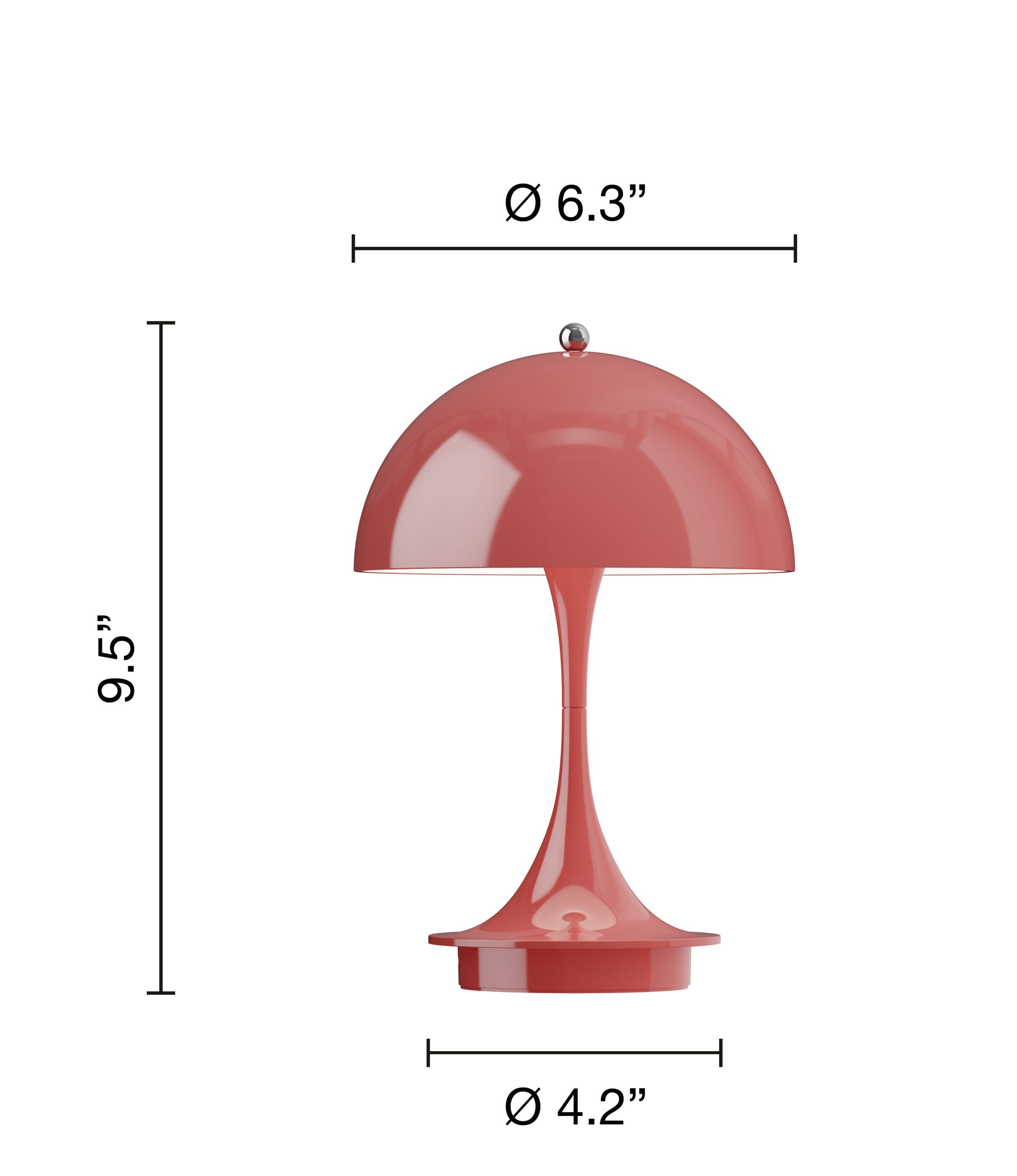 Panthella Koralle Tischleuchte: Moderne Akku LED-Leuchte für Innen und Außen, Design Louis Poulsen.
