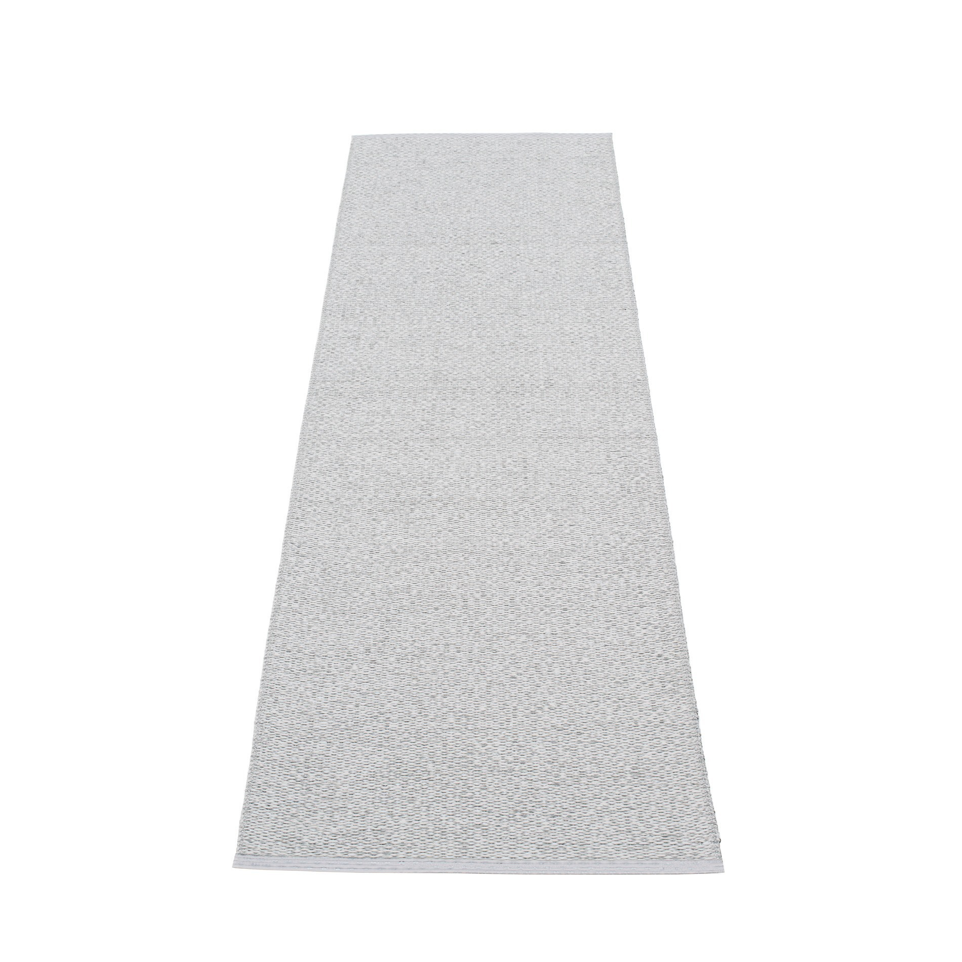 Grauer Kunststoffteppich "Svea" von Pappelina, 70x240 cm, für Innen- und Außenbereich, robust und pflegeleicht.