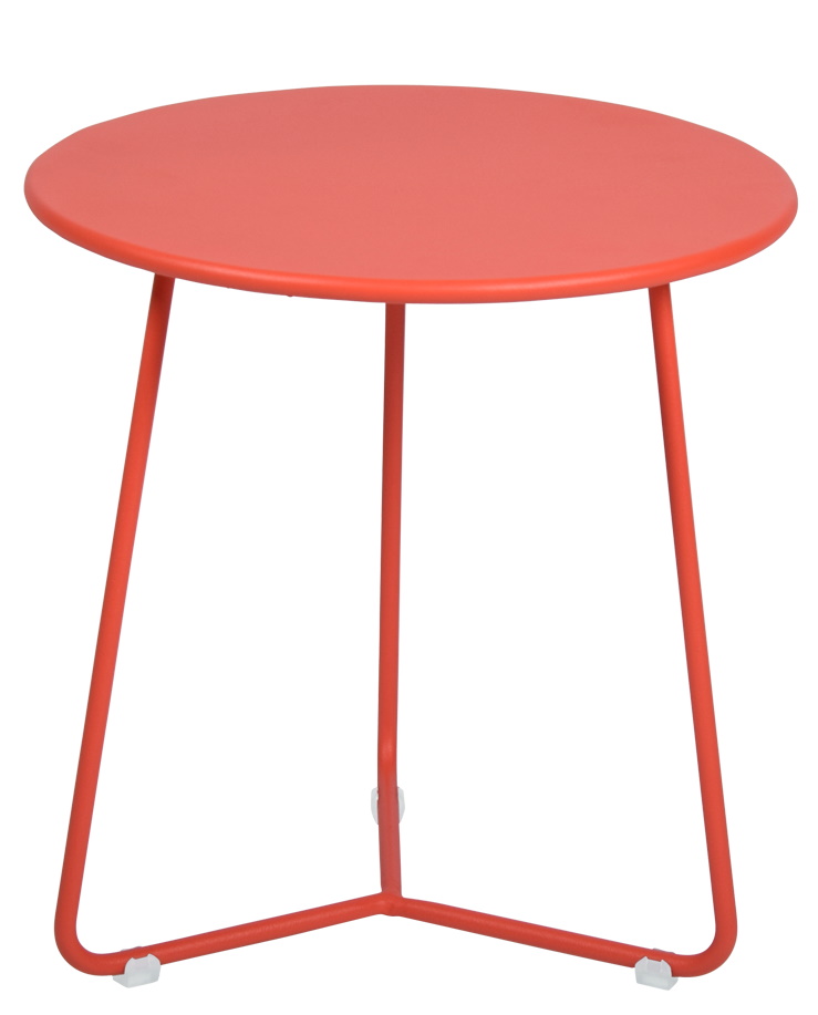 Cocotte Beistelltisch in Rosmarinrot von Fermob, runder Outdoor Tisch mit filigranem Metallgestell für Garten und Balkon.