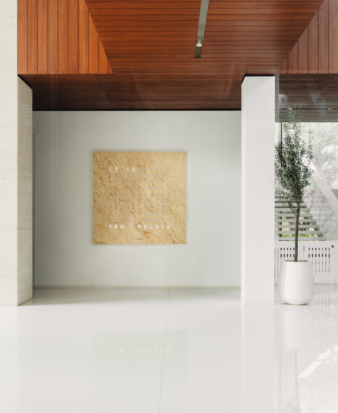 Earth 180 Creator's Edition wandklok / Tijdsobject Duits QLOCKTWO
