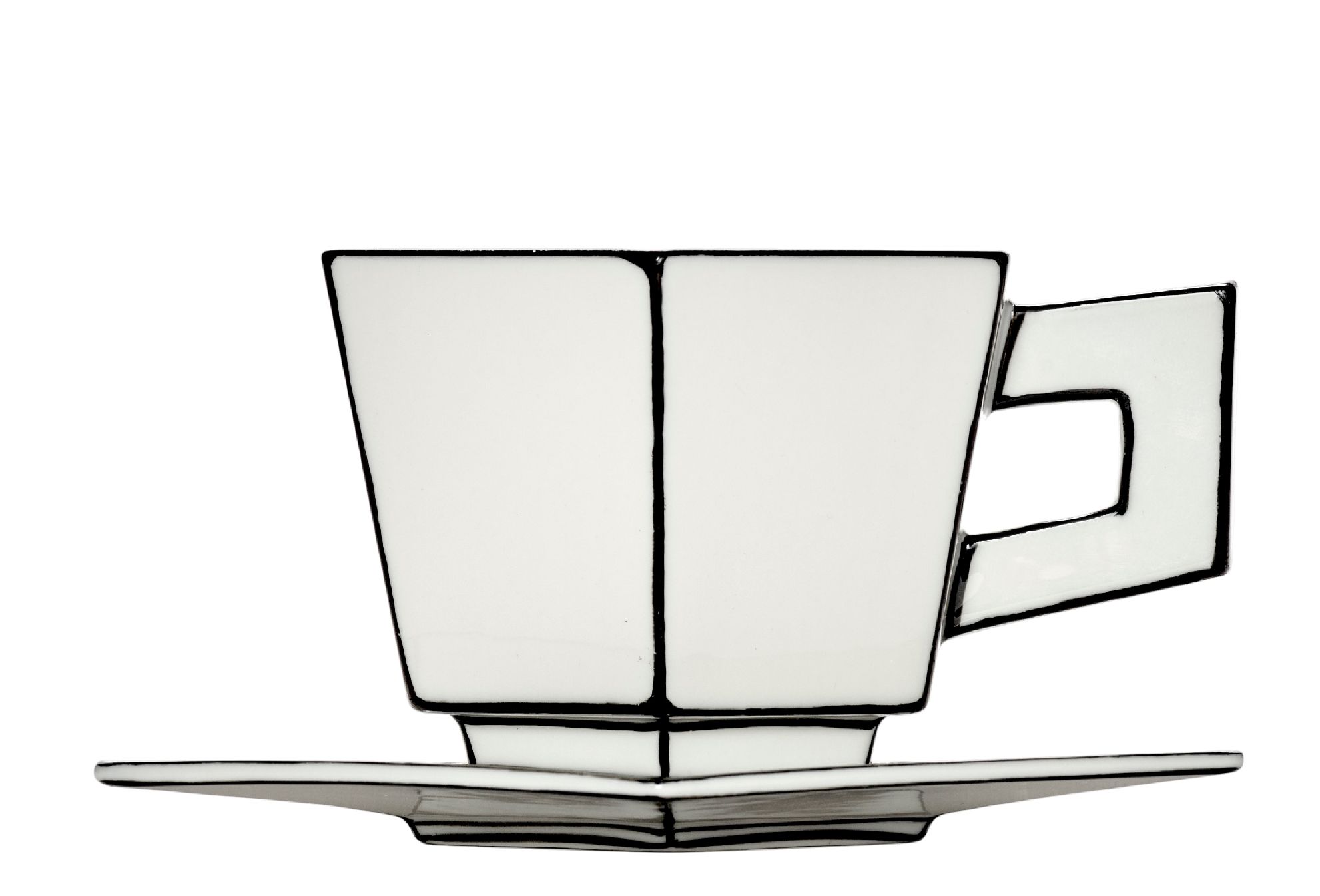Capuccino-kopje wit/zwart Carte Blanche Serax  