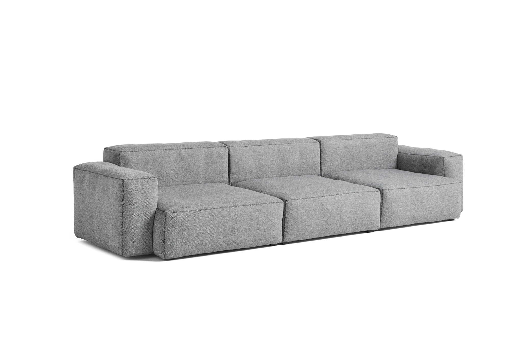Graues Mags Soft Sofa 3-Sitzer von Hay mit niedriger Armlehne, modernes Design Sofa.