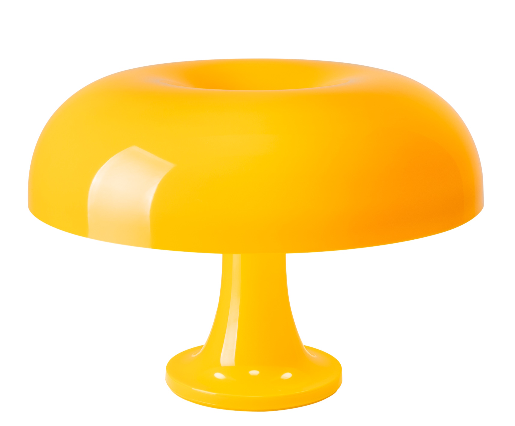 Gelbe Nessino Tischleuchte von Artemide: Pilzförmige Designlampe für Wohnzimmer und Schlafzimmer.