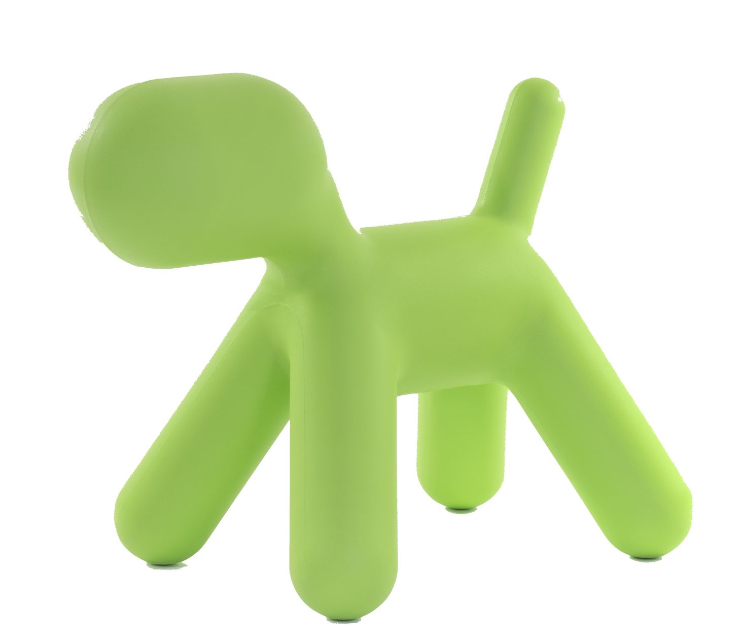 Grüner Puppy Spielhund Hocker von Magis, modernes Design Kindermöbel in Hundeform, ideal als Sitzgelegenheit und Spielzeug.