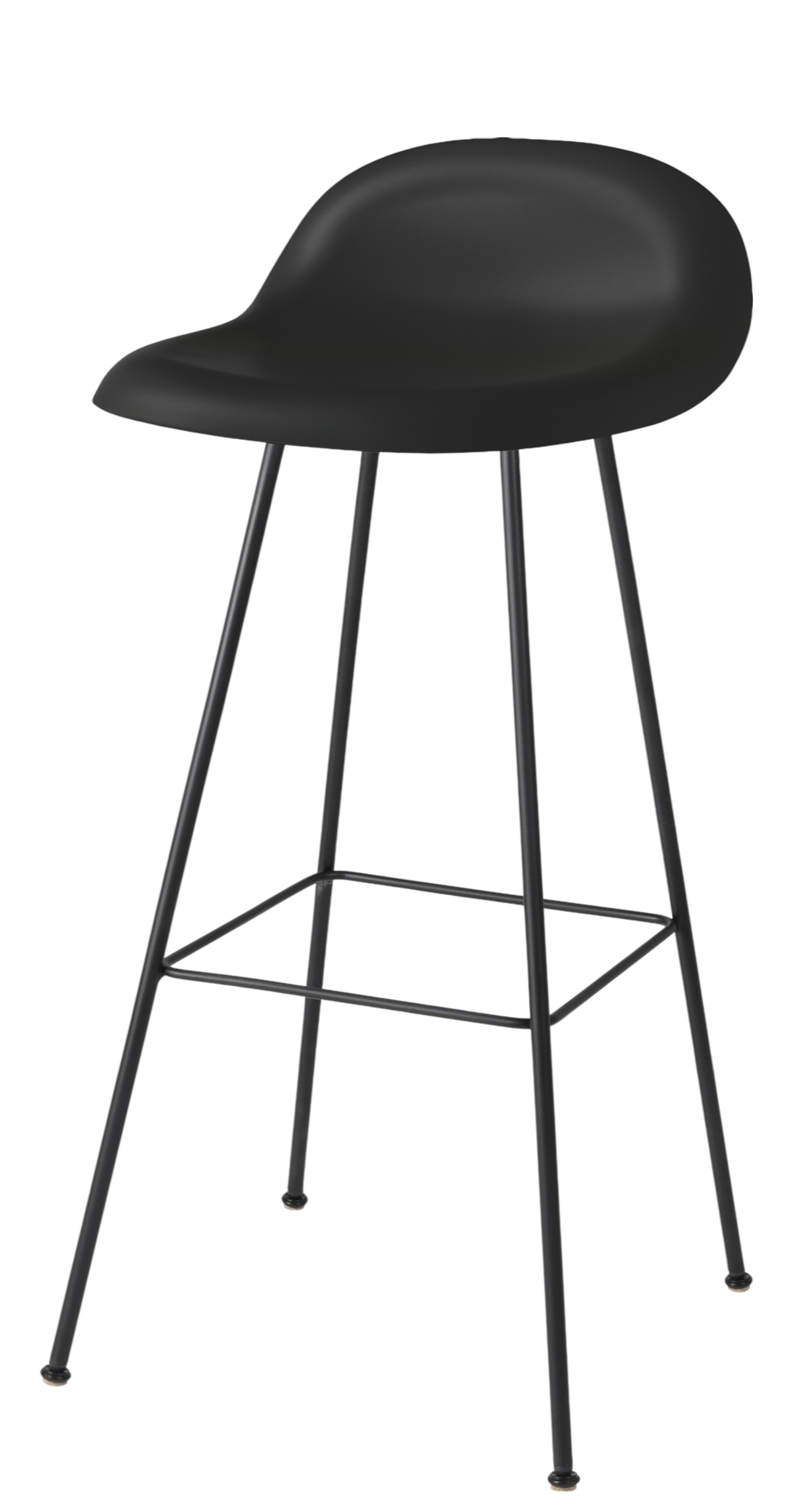 3D-barkruk 75, kunststof, zwart - viltglijders, Gubi