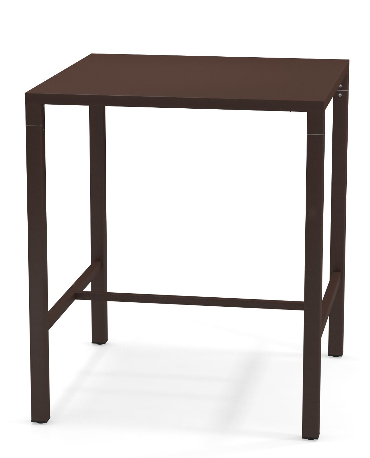 Nova Hochtisch Outdoor von Emu, quadratisch, braun, minimalistisches Design für Garten, Terrasse und Balkon.