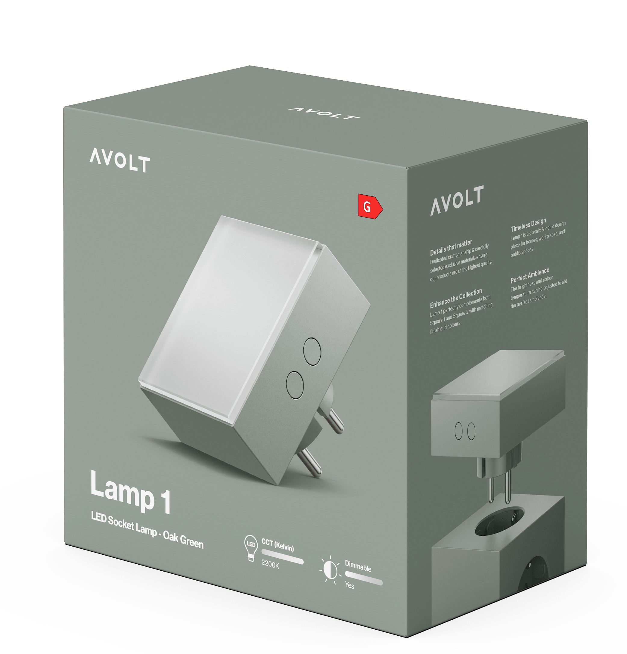 Lamp 1 LED-fittinglamp dfp Design Eikengroen