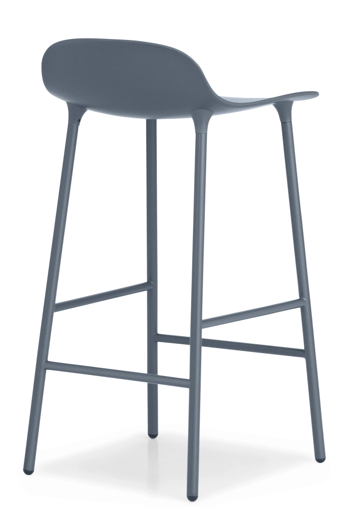 Normann Copenhagen Form Barhocker in Grau mit Stahlgestell, moderner skandinavischer Barstuhl für Küche oder Bar.
