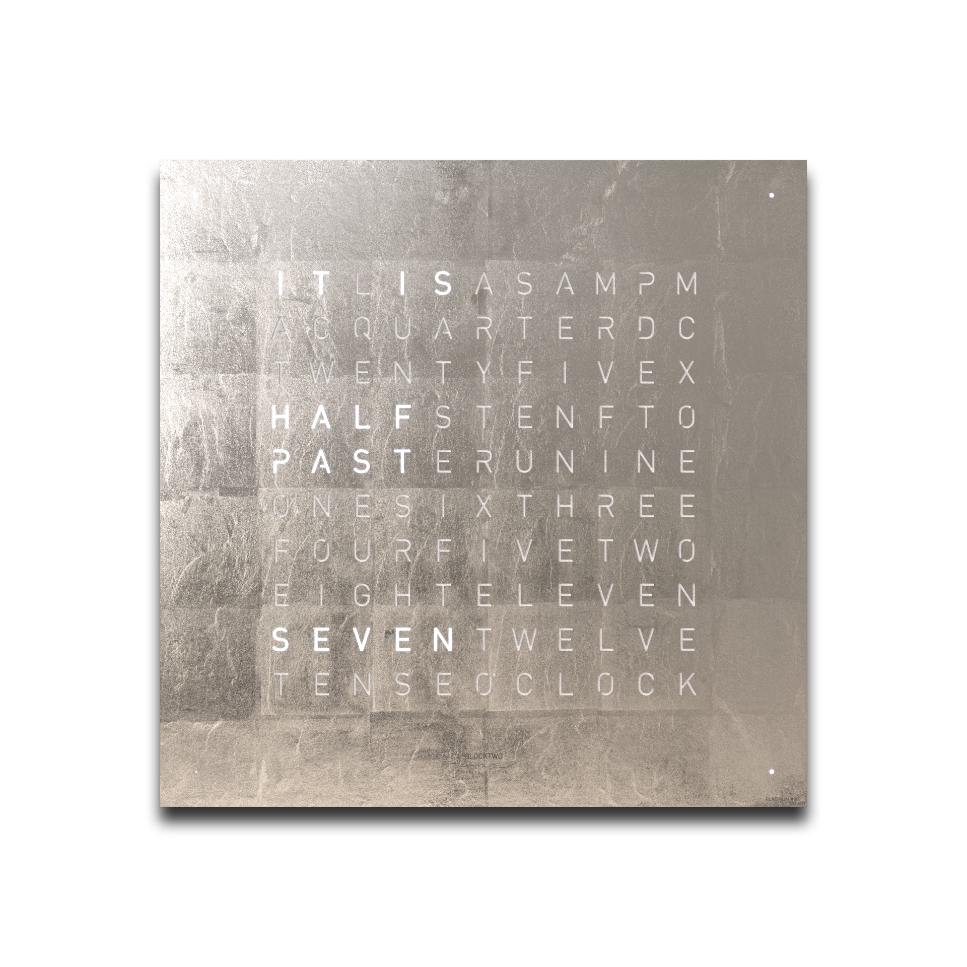 Voorpagina voor Earth 45 wandklok Engels QLOCKTWO