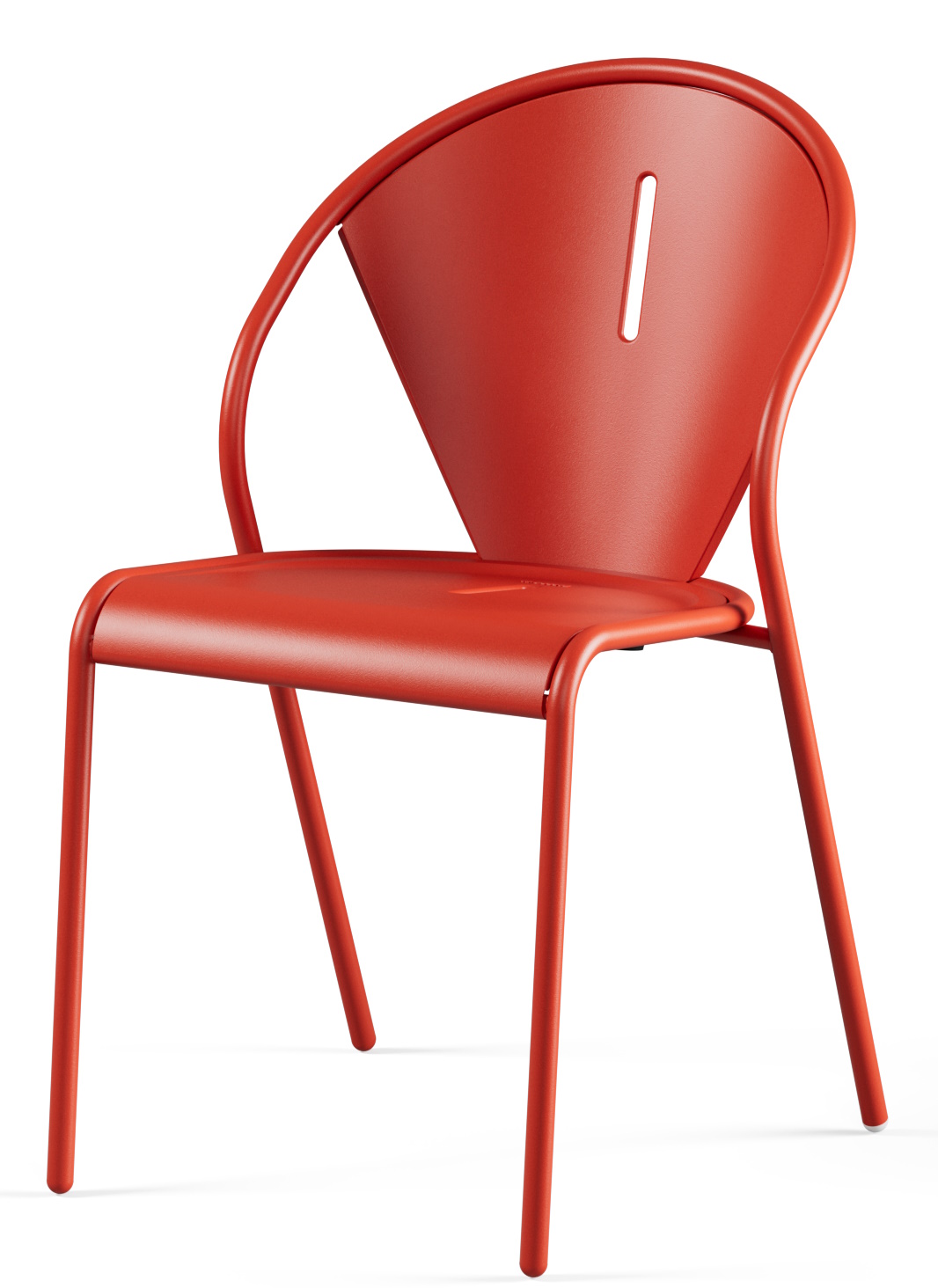 Roter Code Chair Stuhl von Emu für den Außenbereich, modernes Design mit Metallgestell.
