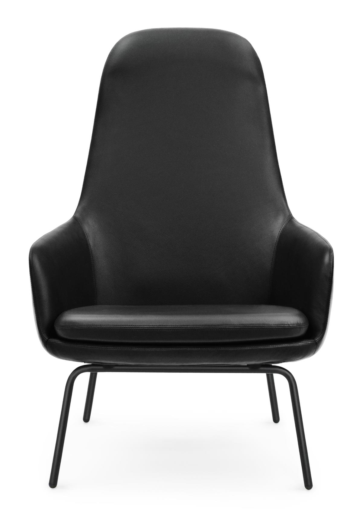 Schwarzer Era Lounge Chair Sessel von Normann Copenhagen mit hoher Rückenlehne und Metallgestell.