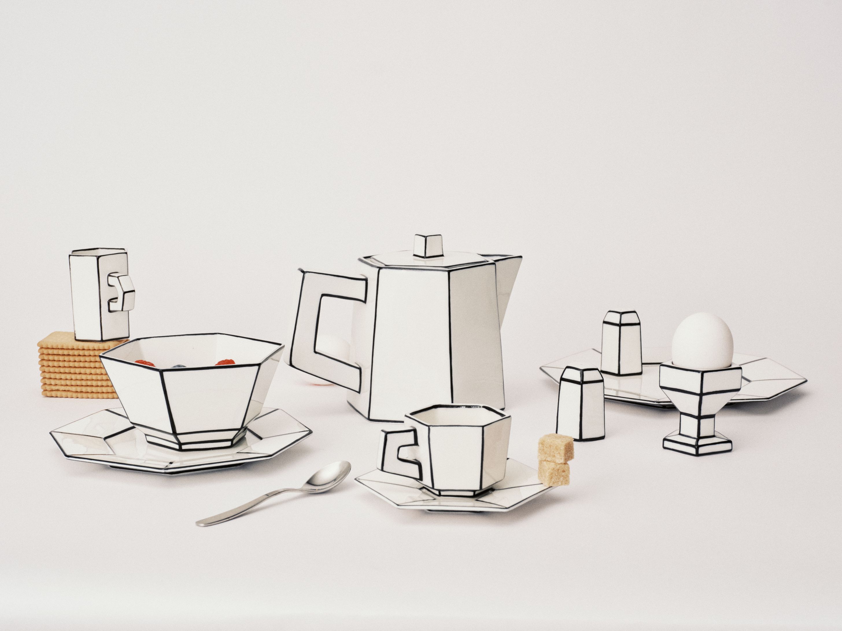 Zout- en peperstrooier set wit/zwart Carte Blanche Serax