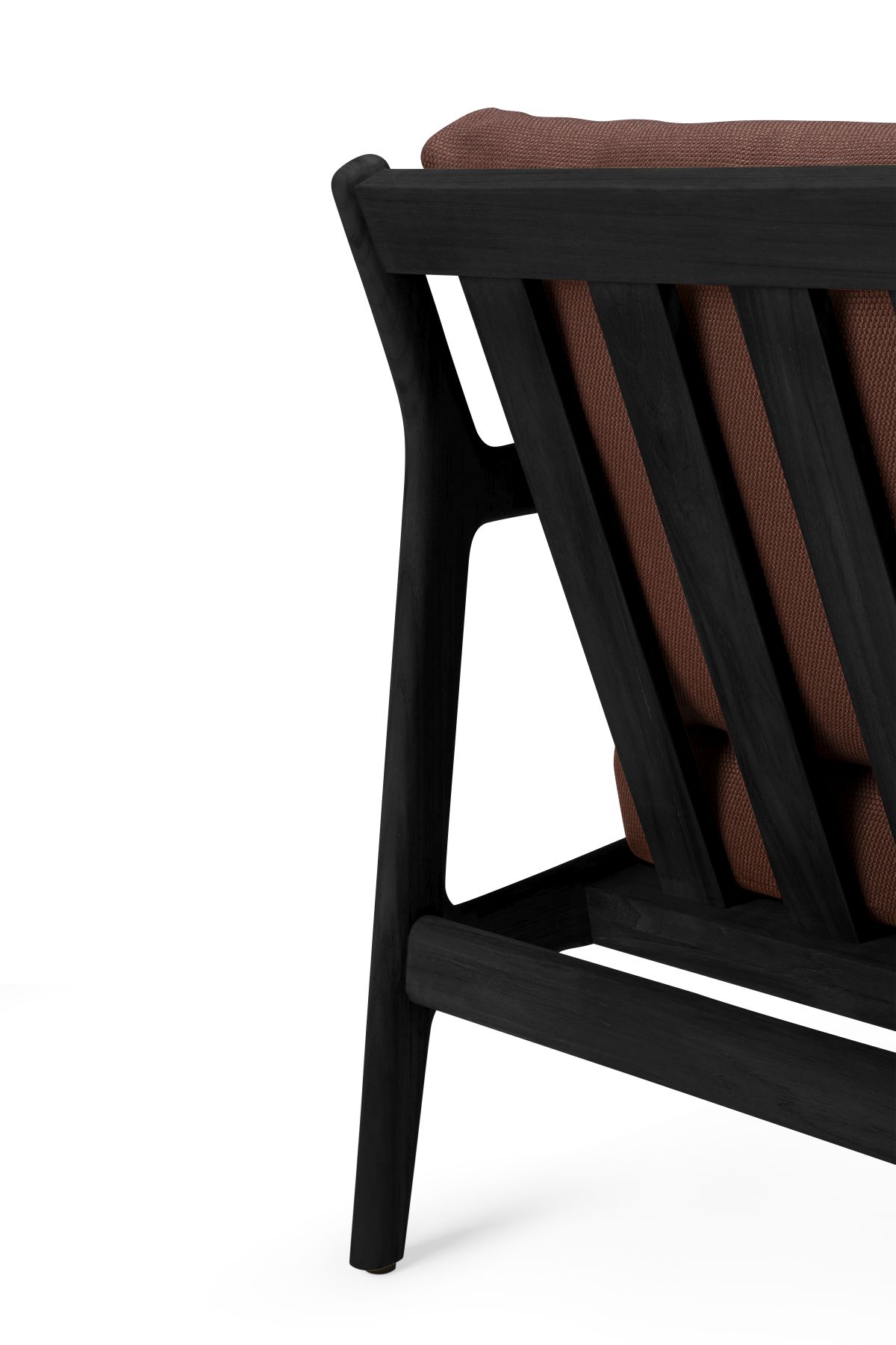 Jack Outdoor-loungestoel van teakhout, zwart gelakt, burgundy, Ethnicraft