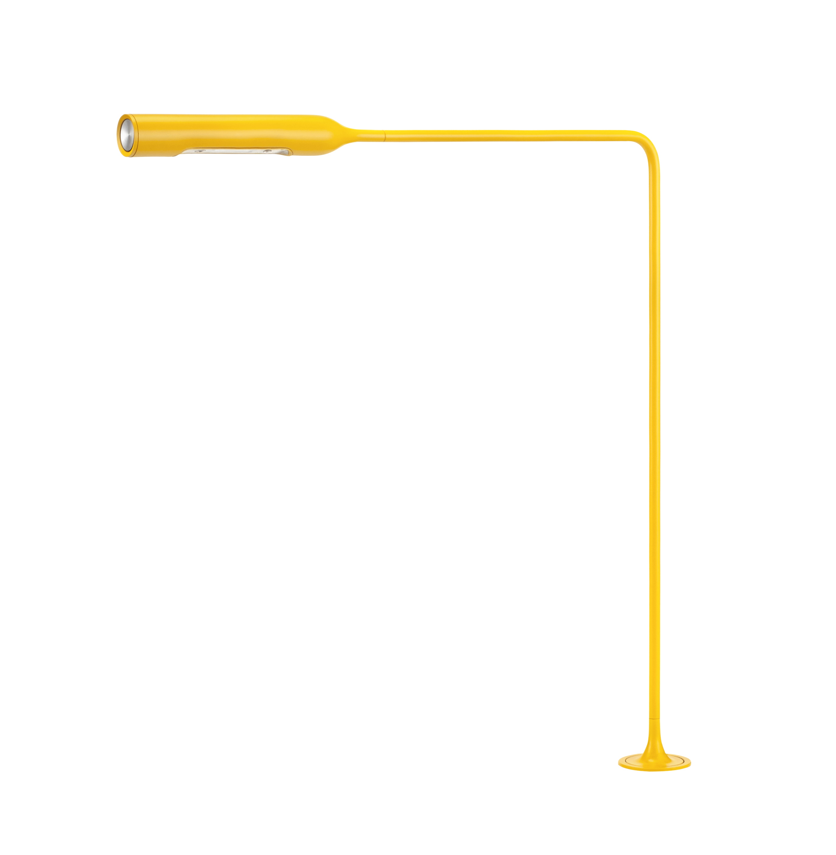 Gelbe Flo Grommet LED-Schreibtischleuchte mit schlankem Design und warmweißem Licht (3000K).