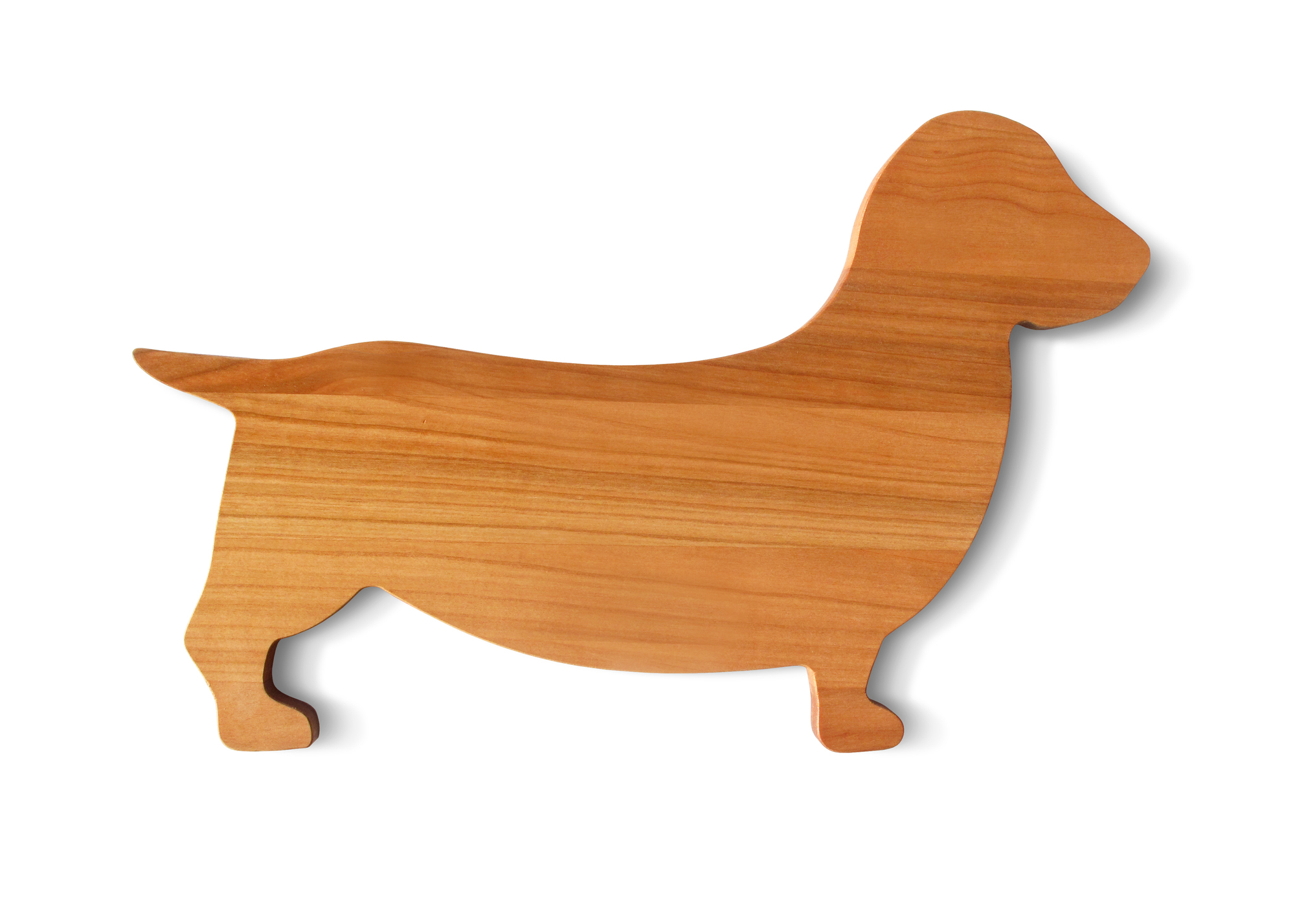 Holz Servierbrett in Dackelform, ein dekoratives Küchenbrett und originelles Geschenk für Dackel-Liebhaber.