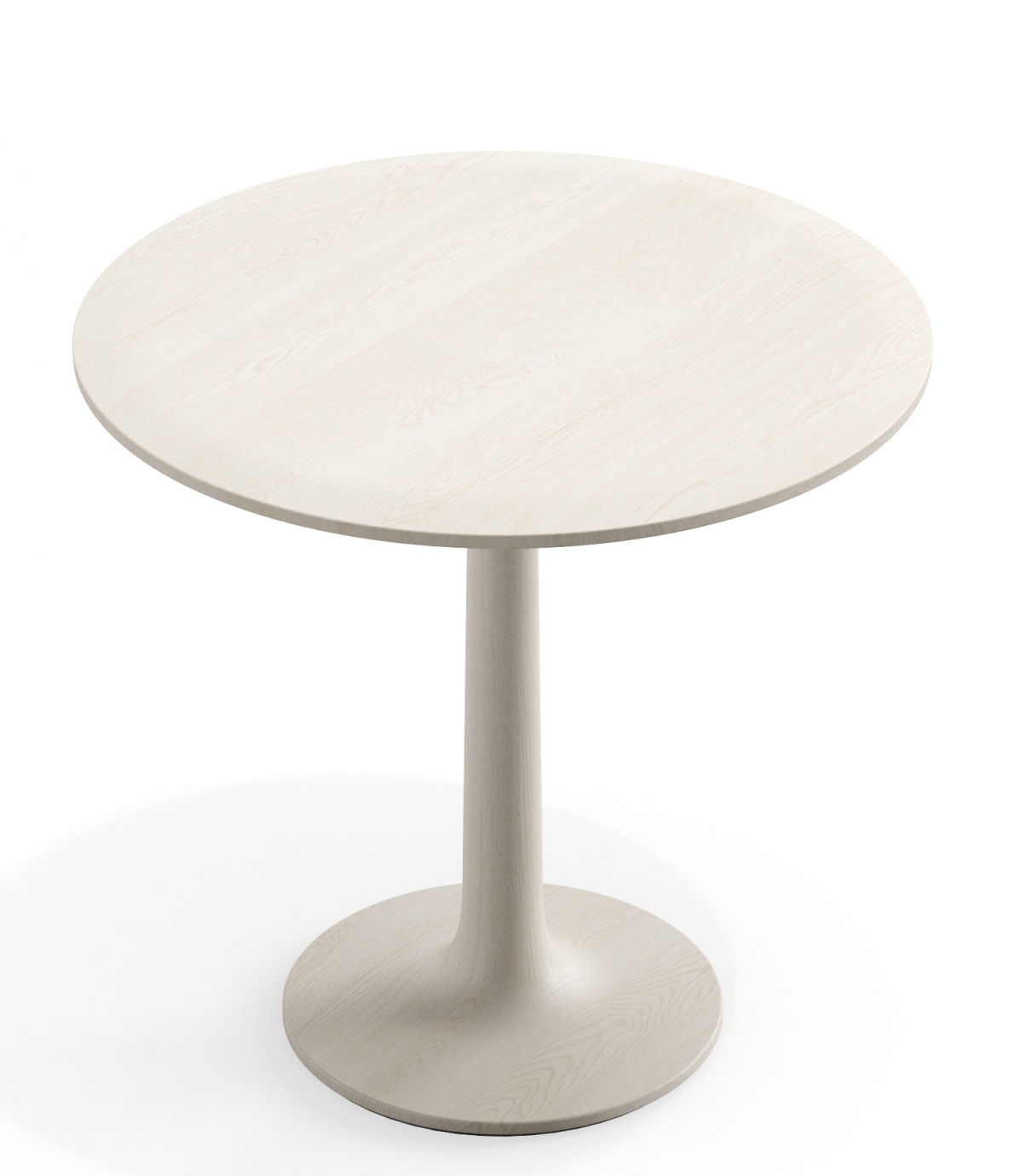 Turntable Couch Beistelltisch Zeitraum, runder, heller Holztisch mit Mittelfuß, ideal als Couchtisch oder Beistelltisch.