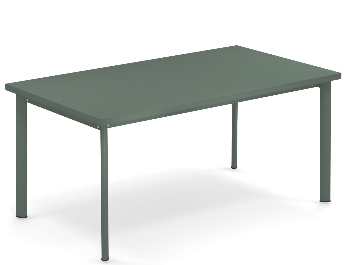 Star Tisch Outdoor von Emu, rechteckig, aus Metall in Salbeigrün, für Garten und Terrasse.