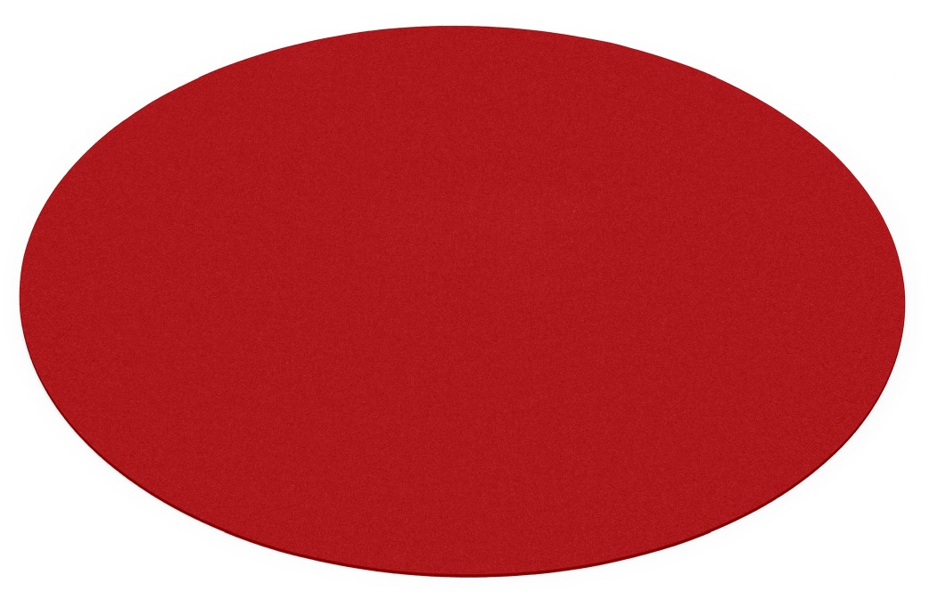Runder, roter Teppich "Bigdot" von HEY-SIGN, hergestellt aus hochwertigem Wollfilz, modernes Design für Wohnzimmer.