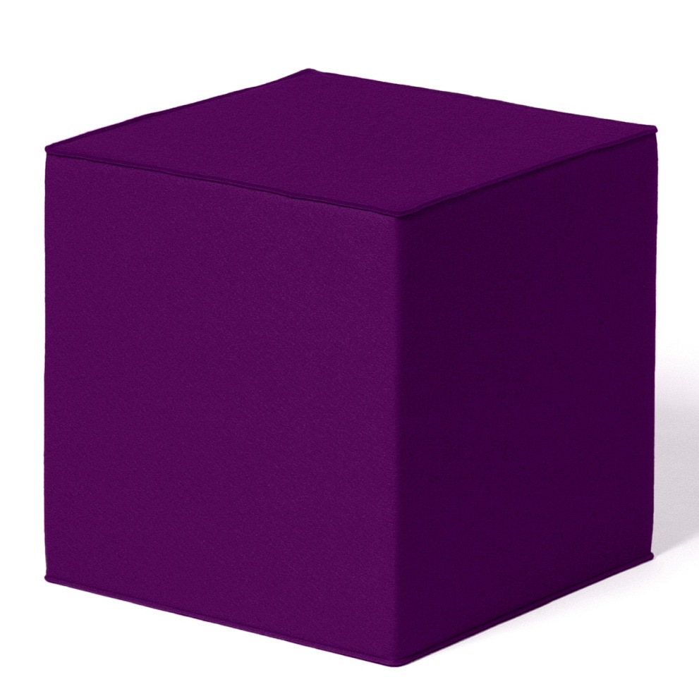 Lila Quart Sitzmöbel von HEY-SIGN by BWF Group, moderner Hocker und Sitzwürfel für Wohnzimmer.