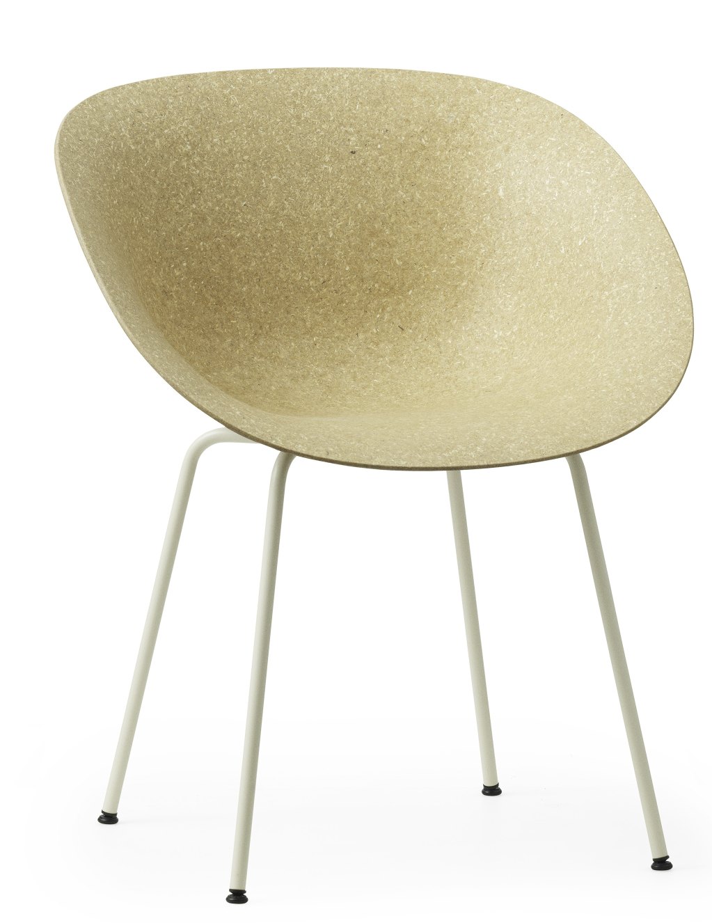 Mat Armchair von Normann Copenhagen mit Sitzschale in Beige und Stahlgestell, minimalistisches Design.
