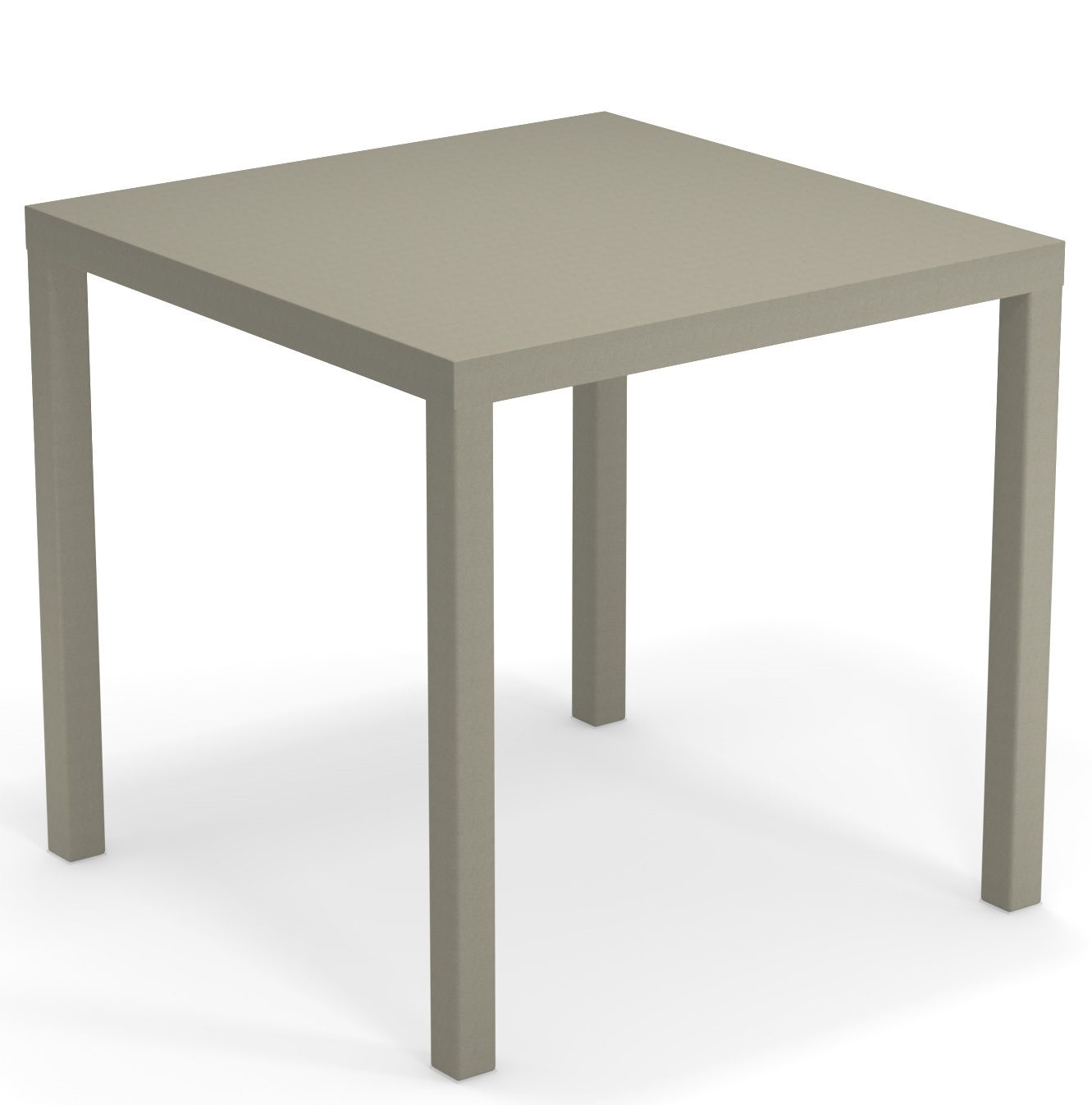 Quadratischer Nova Tisch von Emu für den Außenbereich, moderner Gartentisch in Taupe.