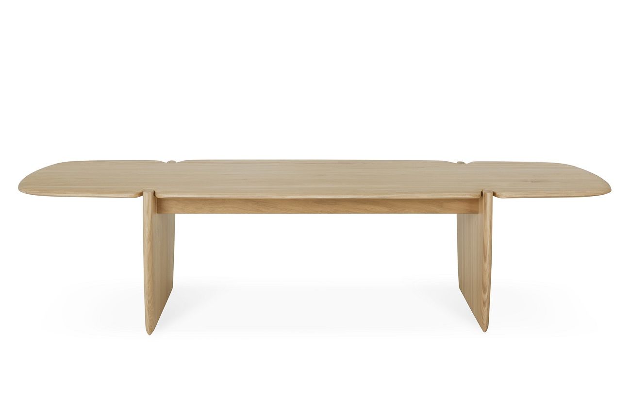 PI Couchtisch von Ethnicraft, rechteckig, aus lackierter Eiche, mit ausziehbaren Tischplatten.