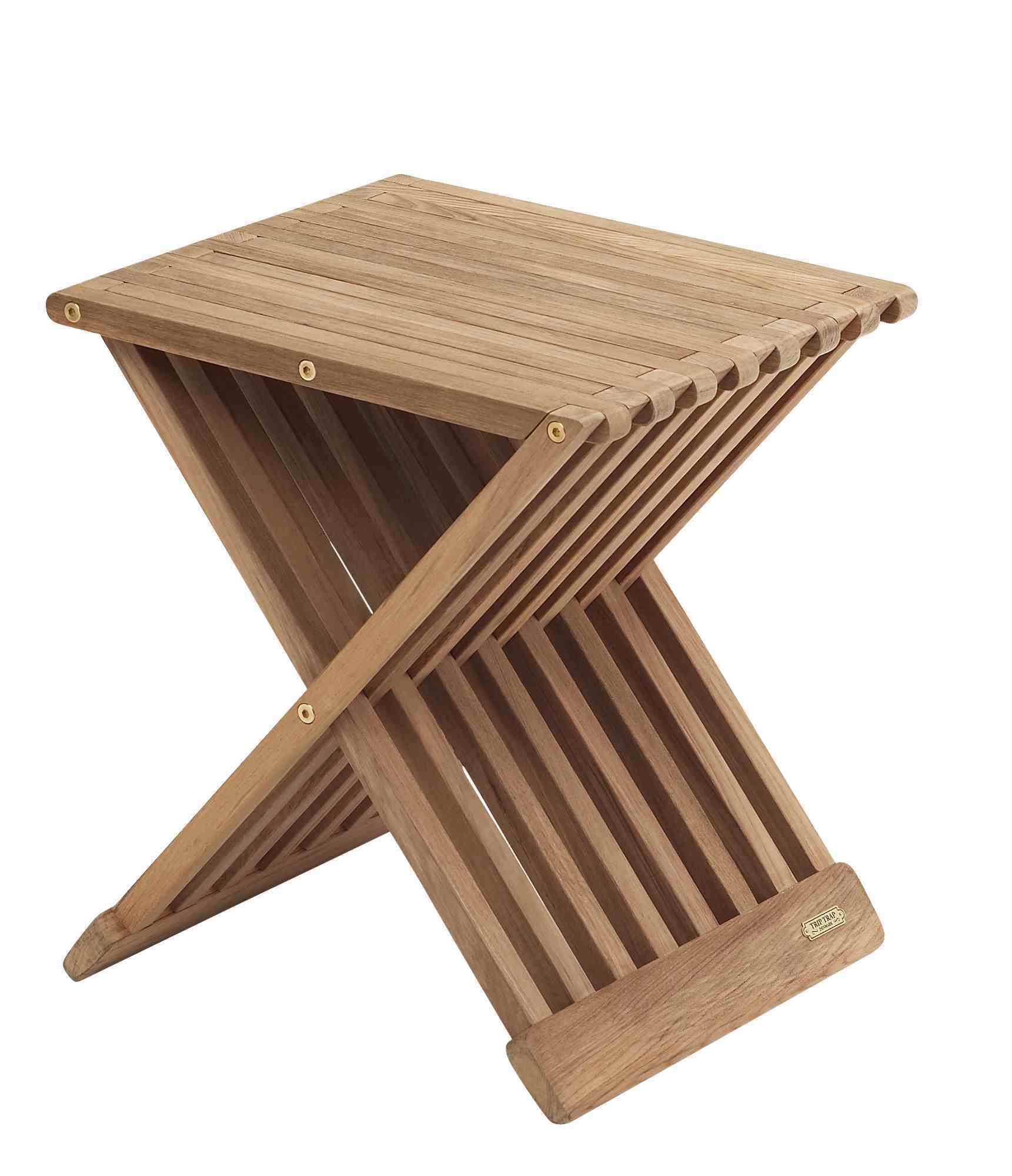 Fionia Hocker aus Teakholz von Skagerak: Klappbarer, quadratischer Beistelltisch für Garten und Terrasse.