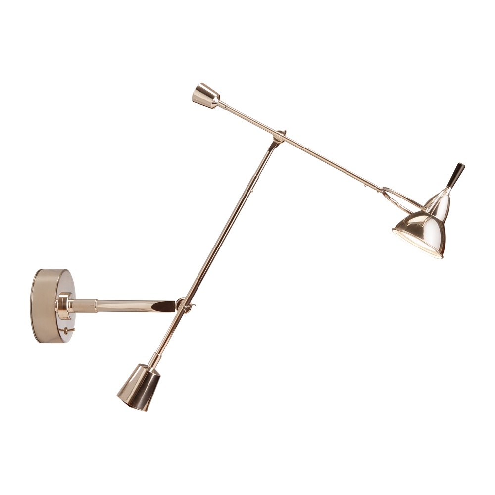 EB 27 WL Tecnolumen Wandleuchte: Verstellbare, moderne Wandlampe aus Metall mit zwei Leuchten.