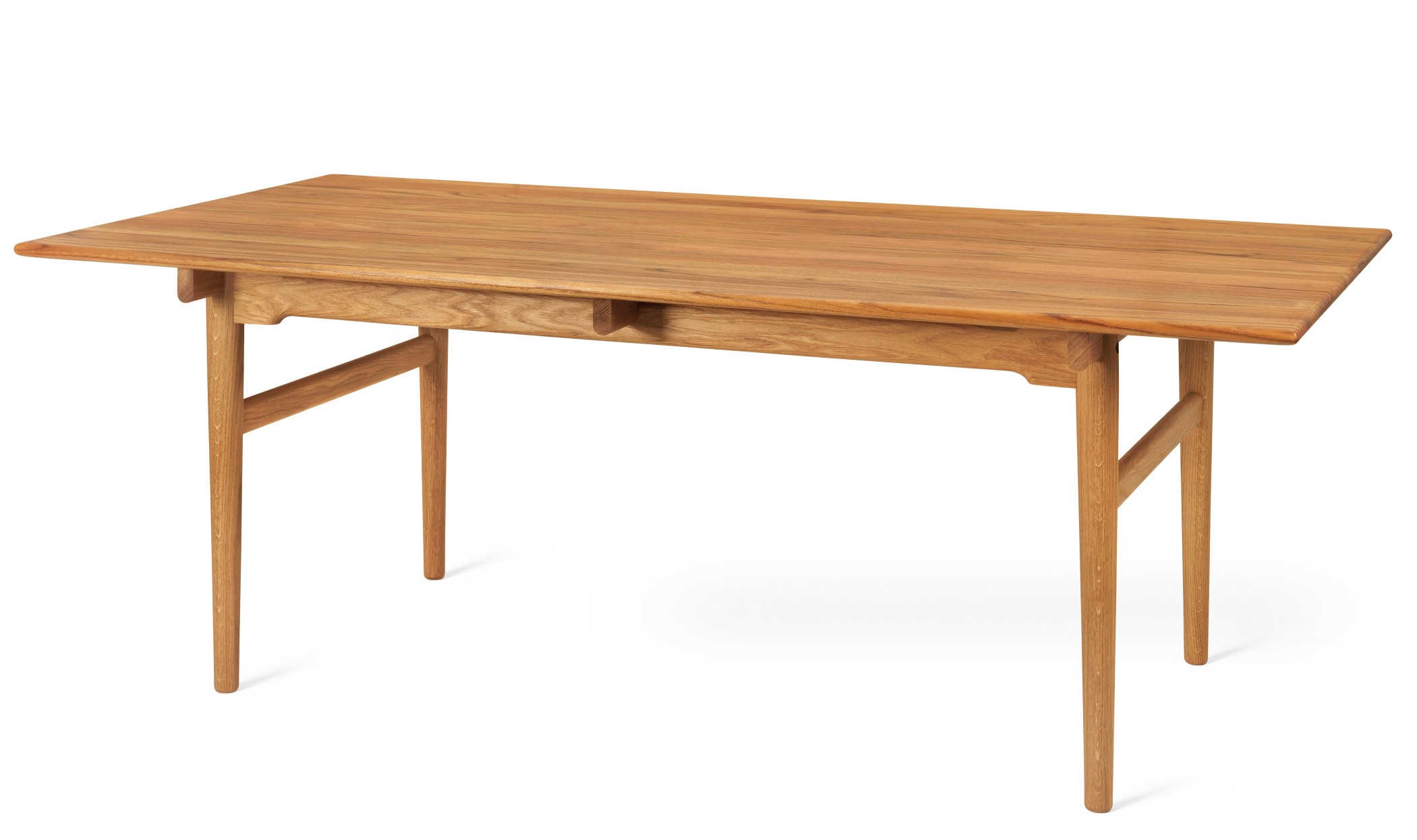 CH327 Teak Esstisch von Carl Hansen & Søn, rechteckig, natürliche Holzmaserung.