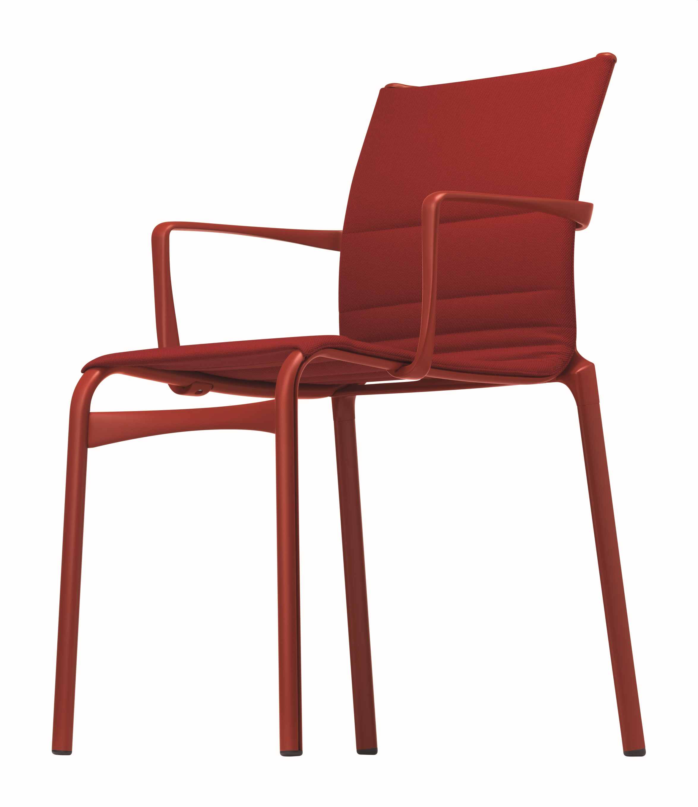 Bigframe Stuhl in Rot: Moderner Bürostuhl mit Armlehnen und Stoffbezug für Konferenzräume.