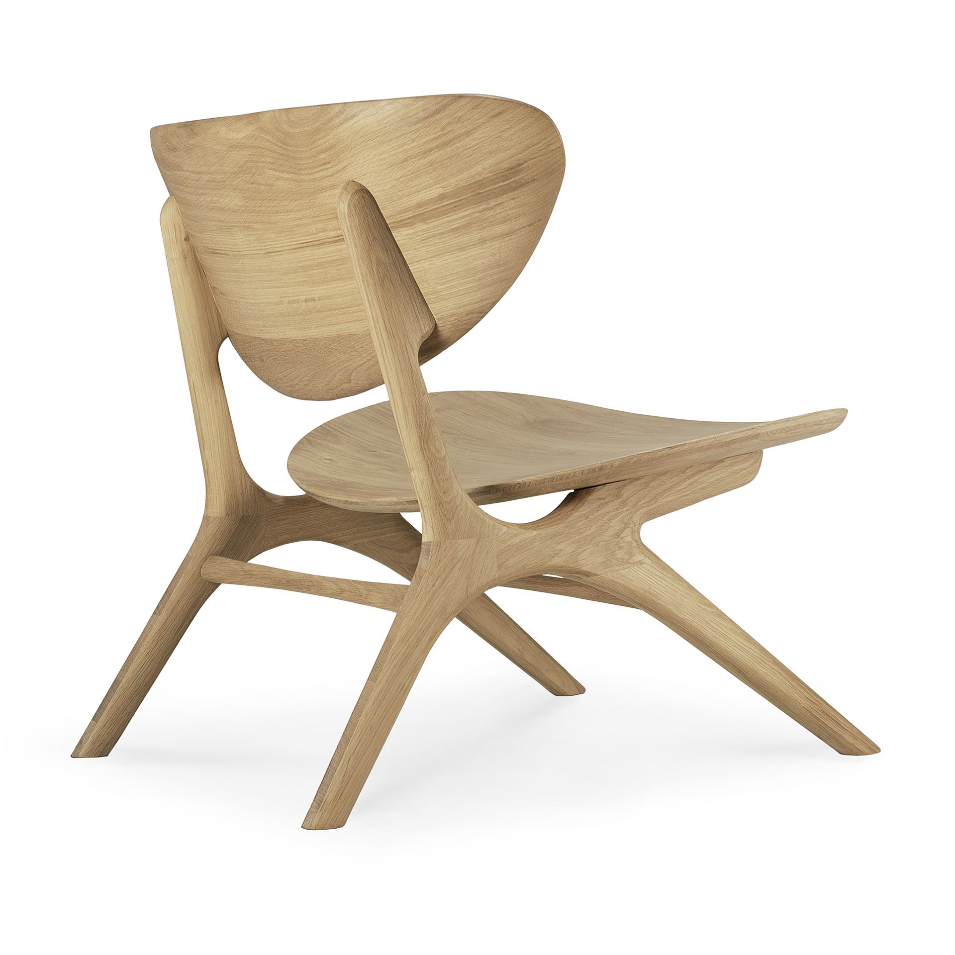 Eye Loungesessel aus Eiche von Ethnicraft, moderner Holzstuhl mit geschwungenen Formen, skandinavisches Design.