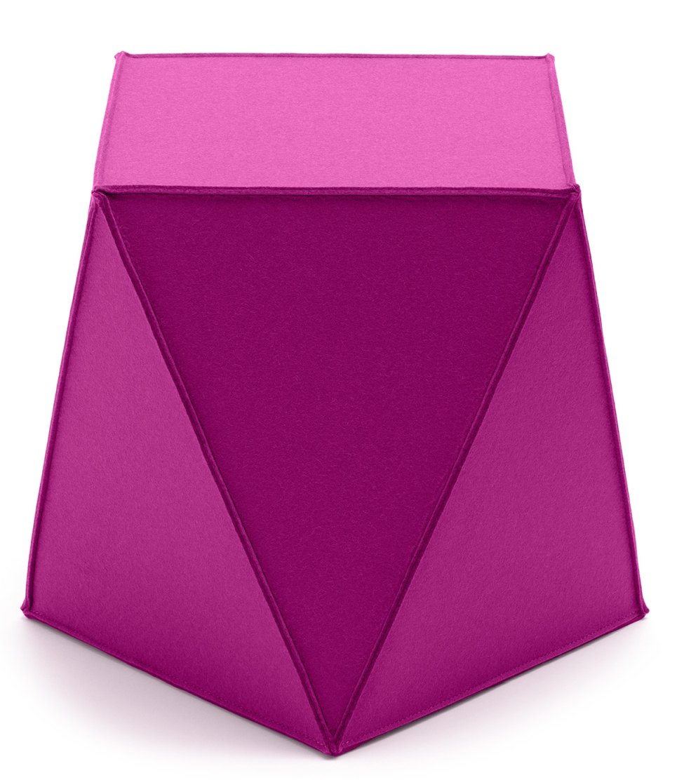 Brilli Sitzmöbel HEY - SIGN by BWF Group, moderner Sitzhocker in Pink und Lila aus Filz.