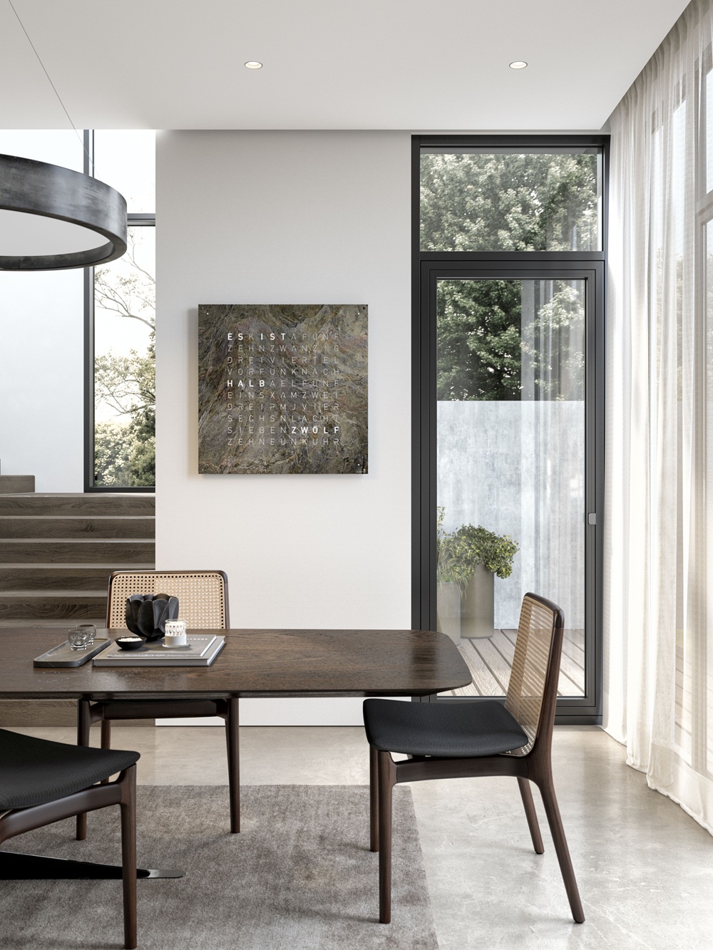 Earth 90 Creator's Edition wandklok / Tijdsobject Duits QLOCKTWO